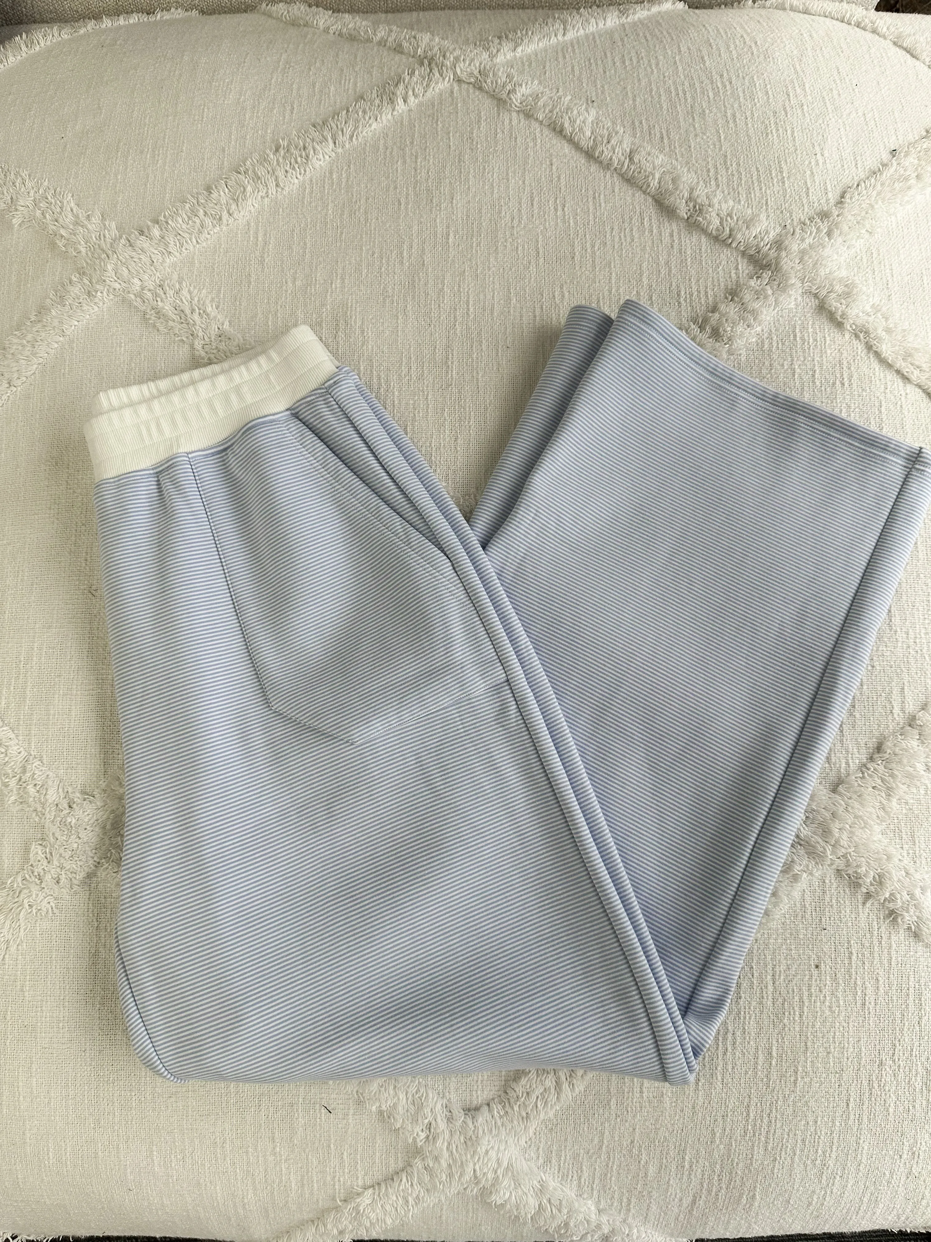 Blue and White Mini Striped Sweatpants sold by Sunkissed Coconut product image thumbnail 4