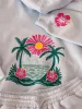 Icy Blue Hibiscus Flower Beach Babe Embroider Hoodie sold by Sunkissed Coconut