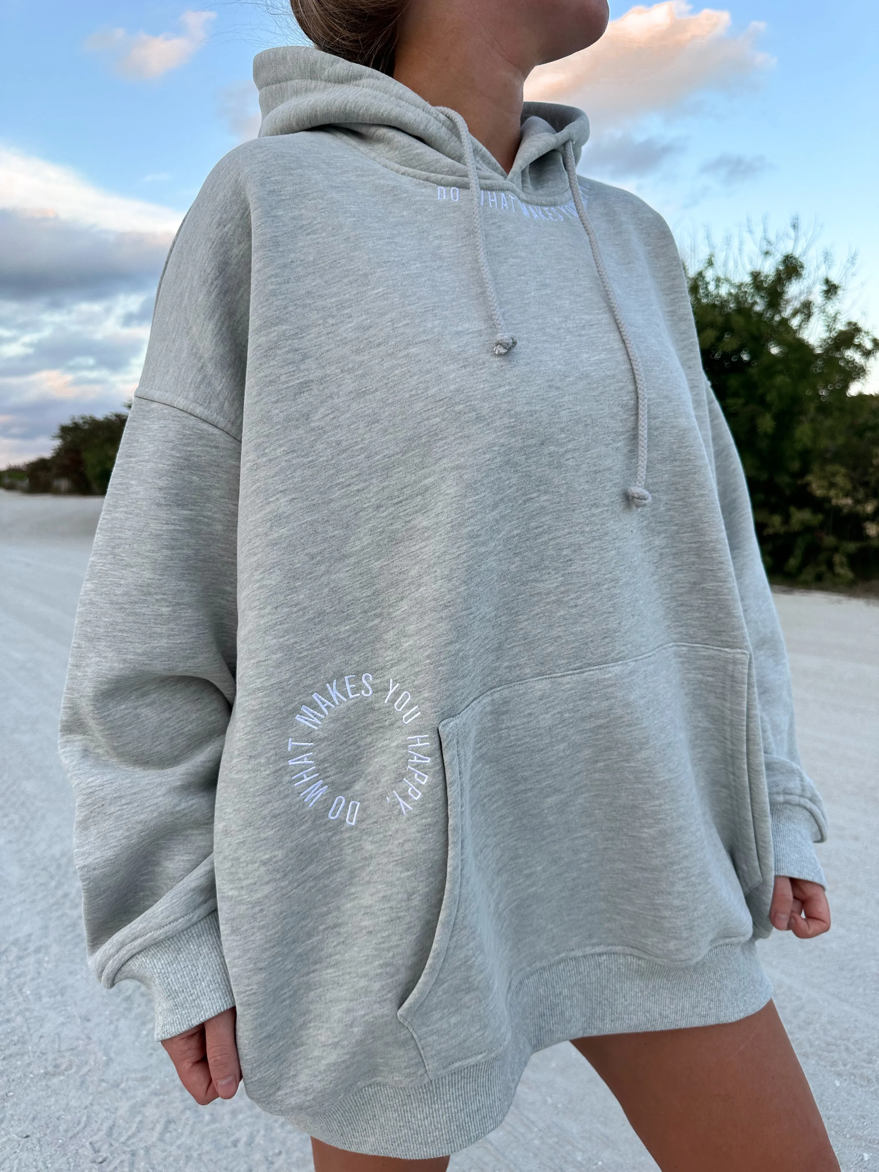 Afternoon Grey Do What Makes You Happy Embroider Hoodie sold by Sunkissed Coconut product image thumbnail 2