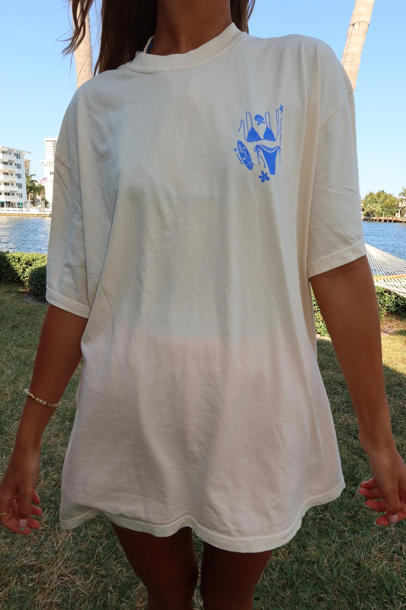 Ivory Blue Swim And Surf Comfort Colors Tee sold by Sunkissed Coconut product image thumbnail 2