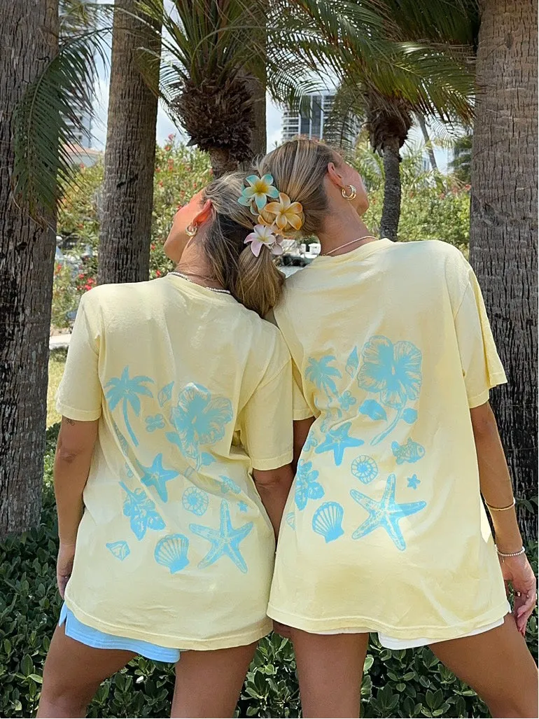 Banana Blue Tropical Comfort Colors Tee sold by Sunkissed Coconut