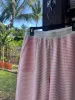 Light Pink and White Big Striped Sweatpants sold by Sunkissed Coconut