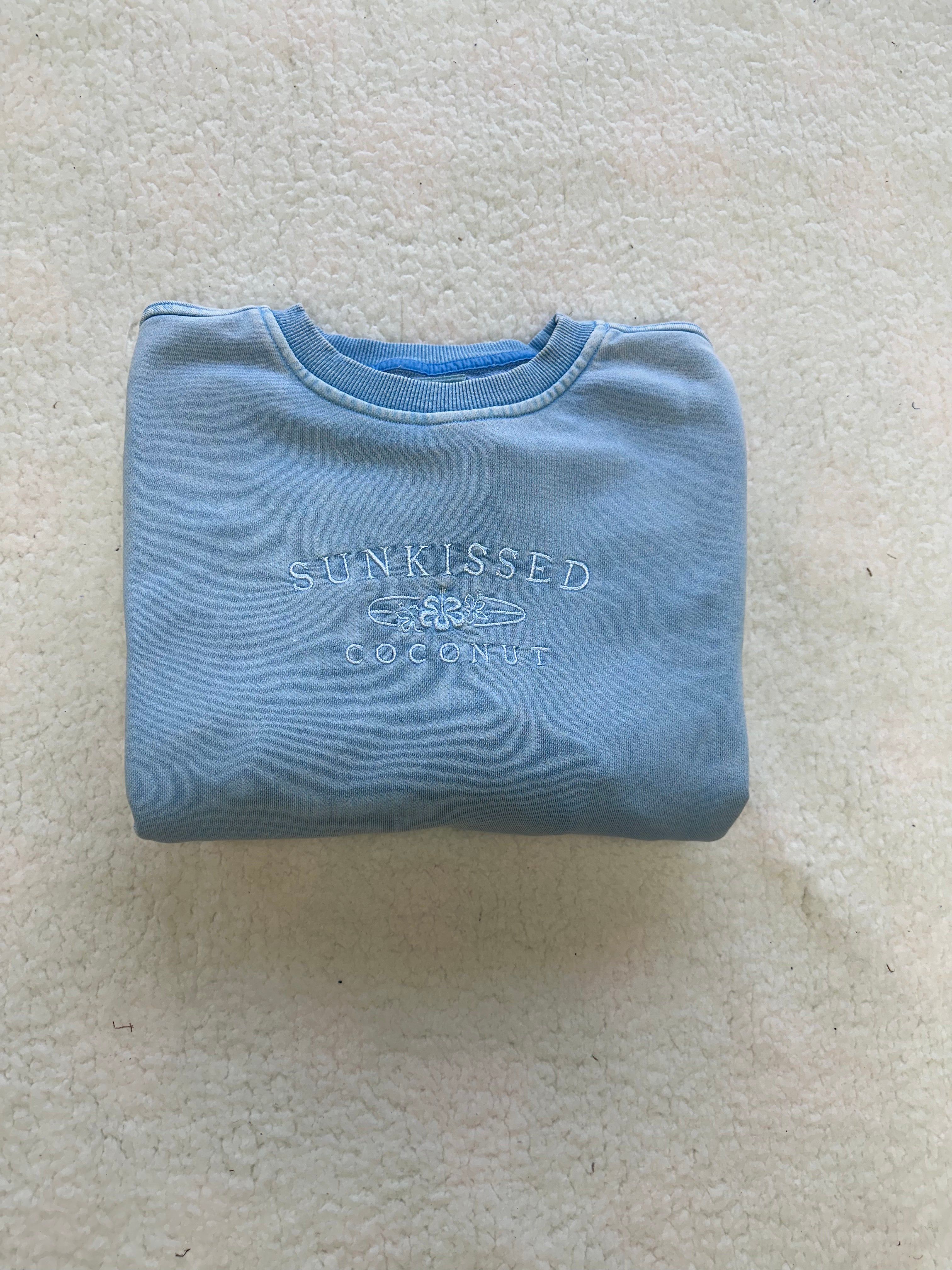 Washed Embroidered Logo Sweatshirt sold by Sunkissed Coconut