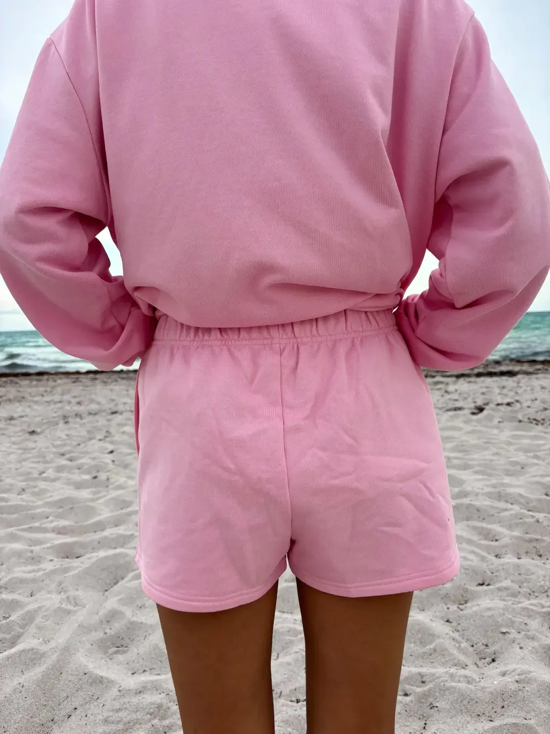 Lottie Pink Embroidered Sweat Shorts 100% Cotton sold by Sunkissed Coconut product image thumbnail 4