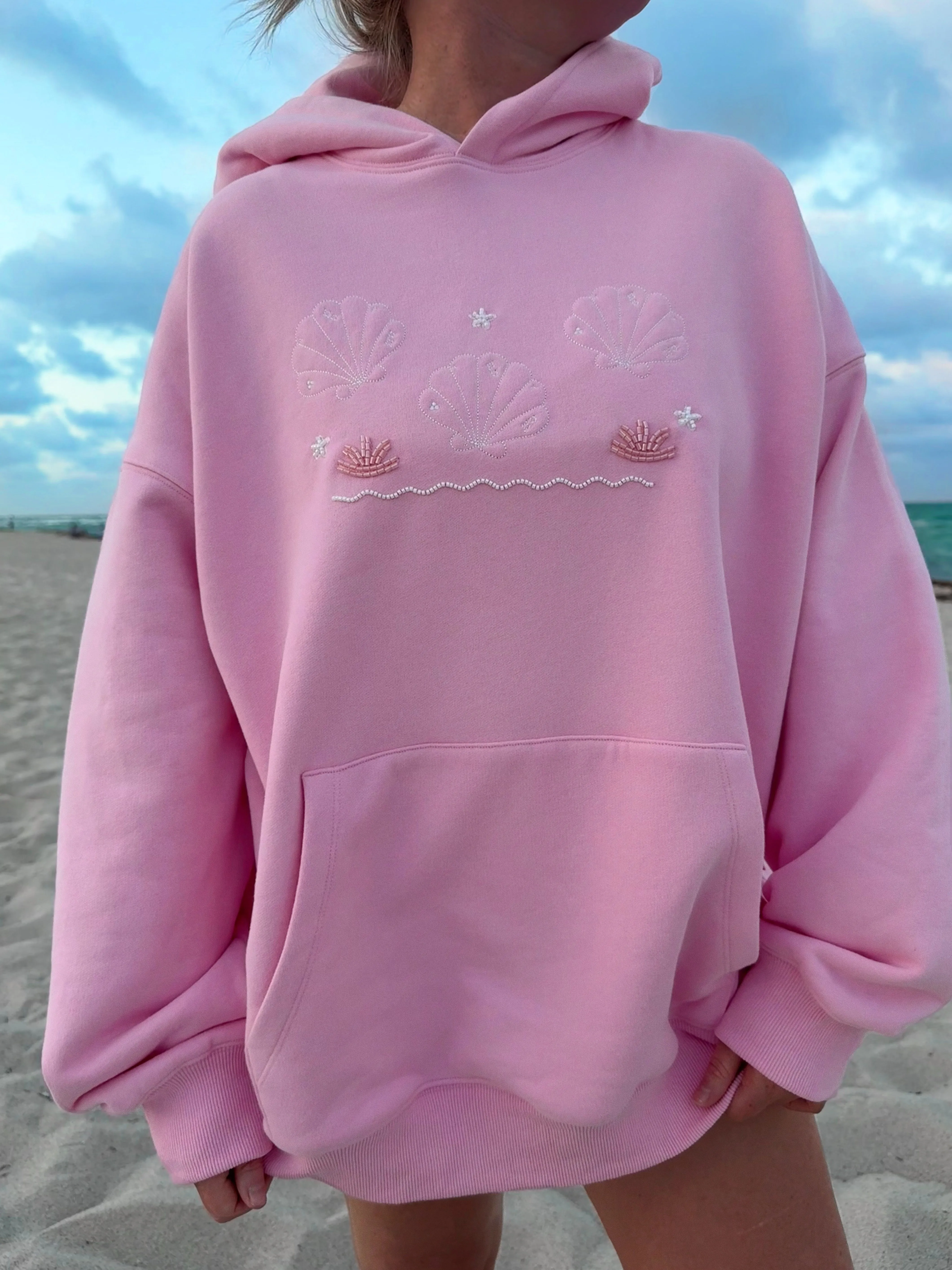 Lottie Pink Bikini Beaded Ocean Hoodie 100% Cotton sold by Sunkissed Coconut product image thumbnail 5