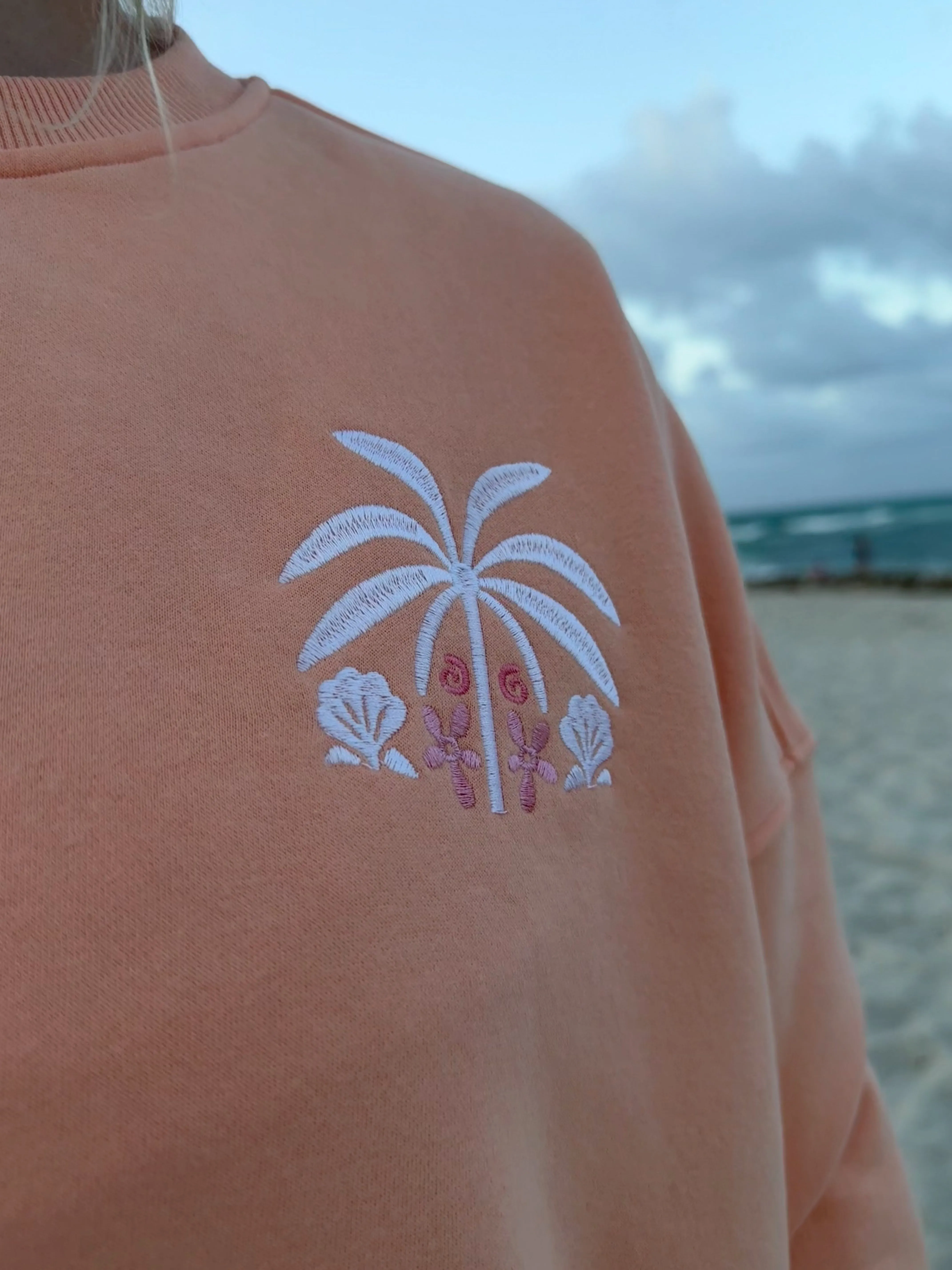 Sherbet Tropical Palms Sweatshirt sold by Sunkissed Coconut product image thumbnail 4