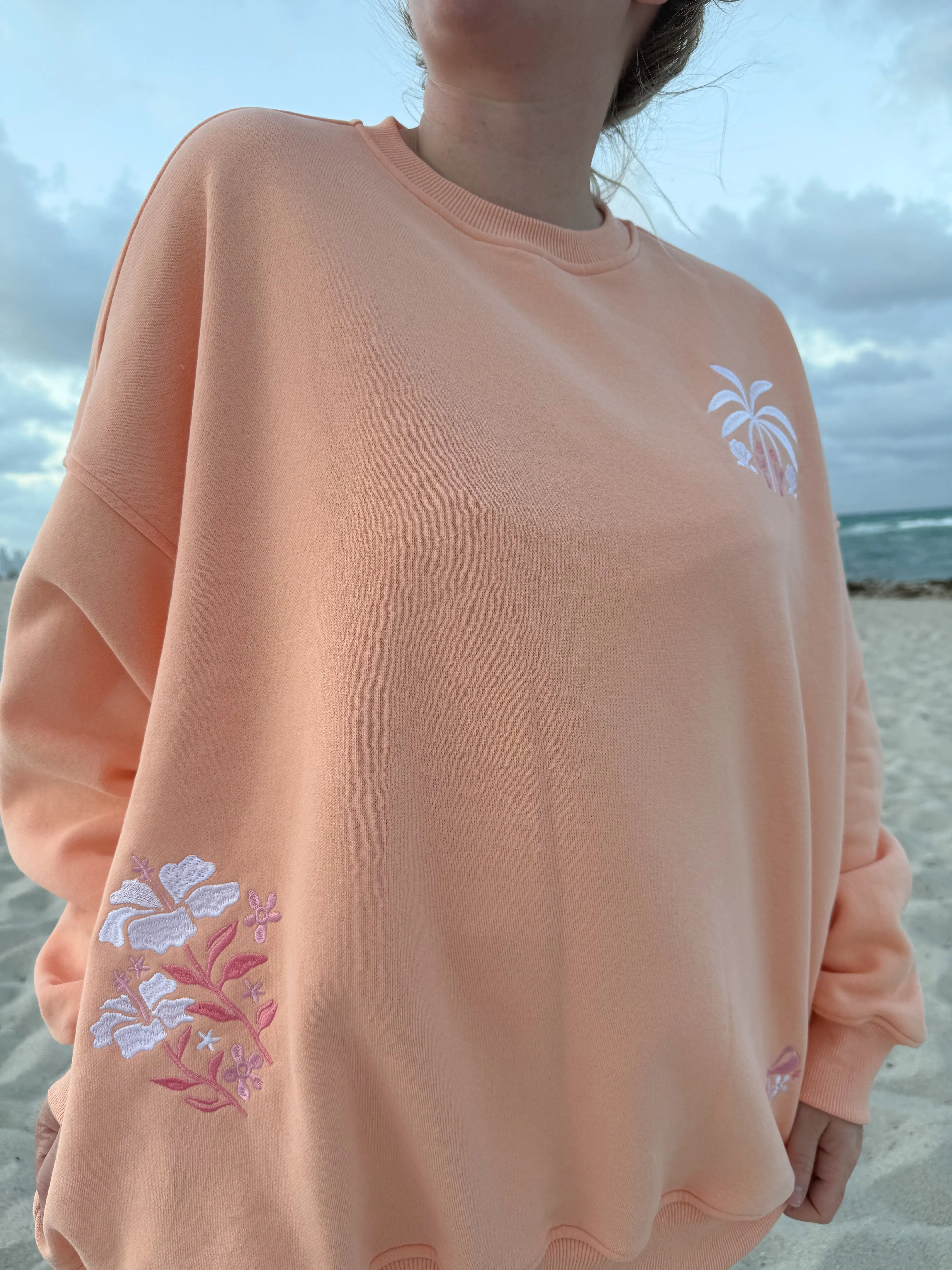 Sherbet Tropical Palms Sweatshirt sold by Sunkissed Coconut product image thumbnail 2