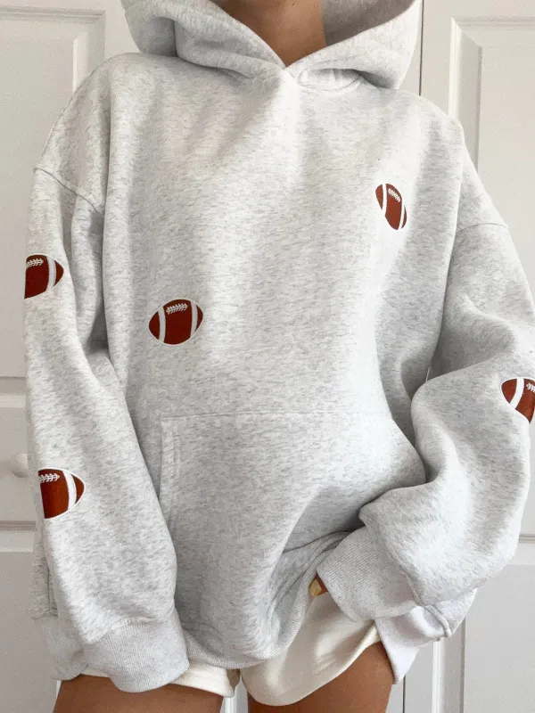 Football Embroider Hoodie sold by Sunkissed Coconut