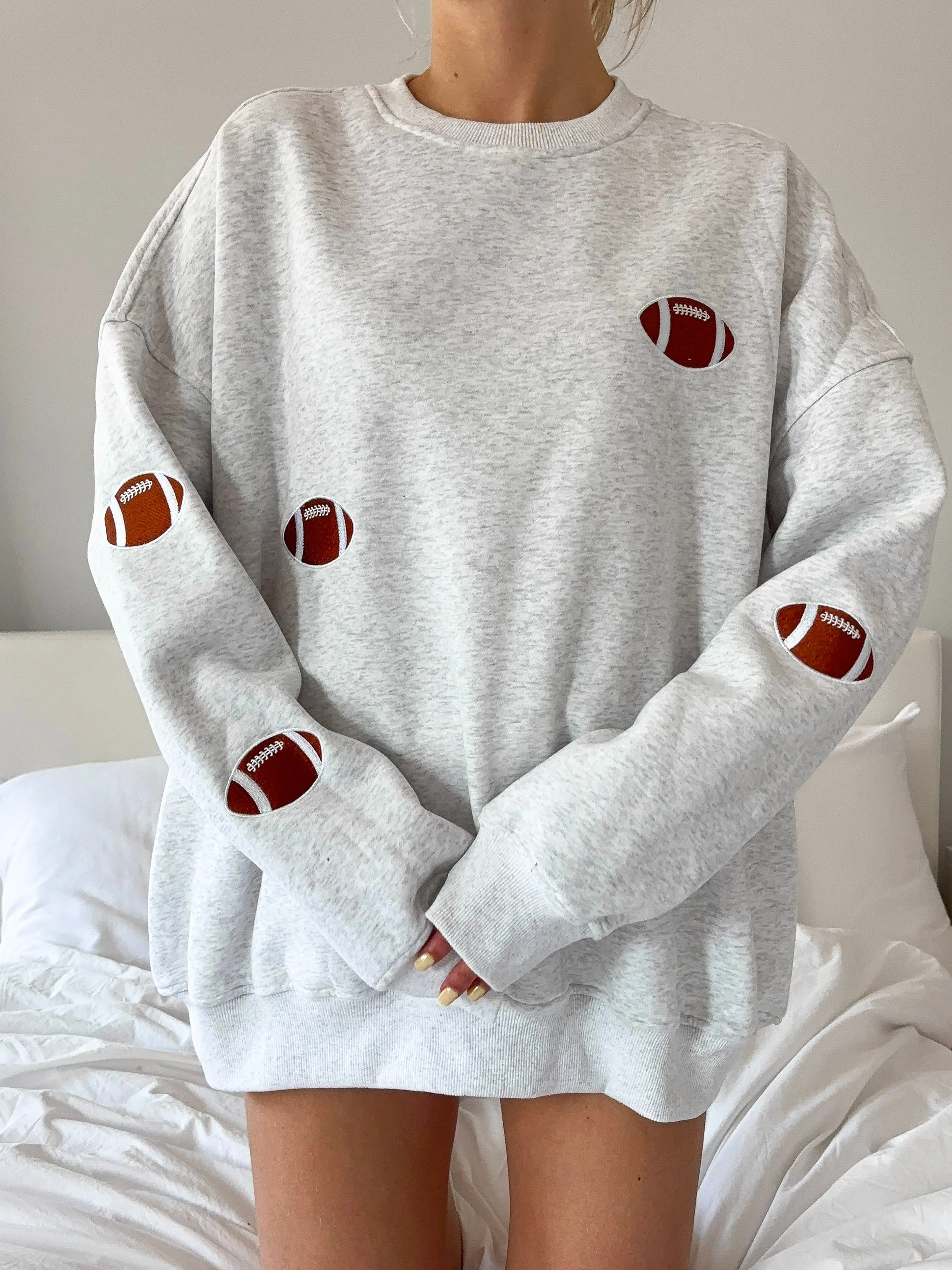 Football Embroidered Sweatshirt sold by Sunkissed Coconut