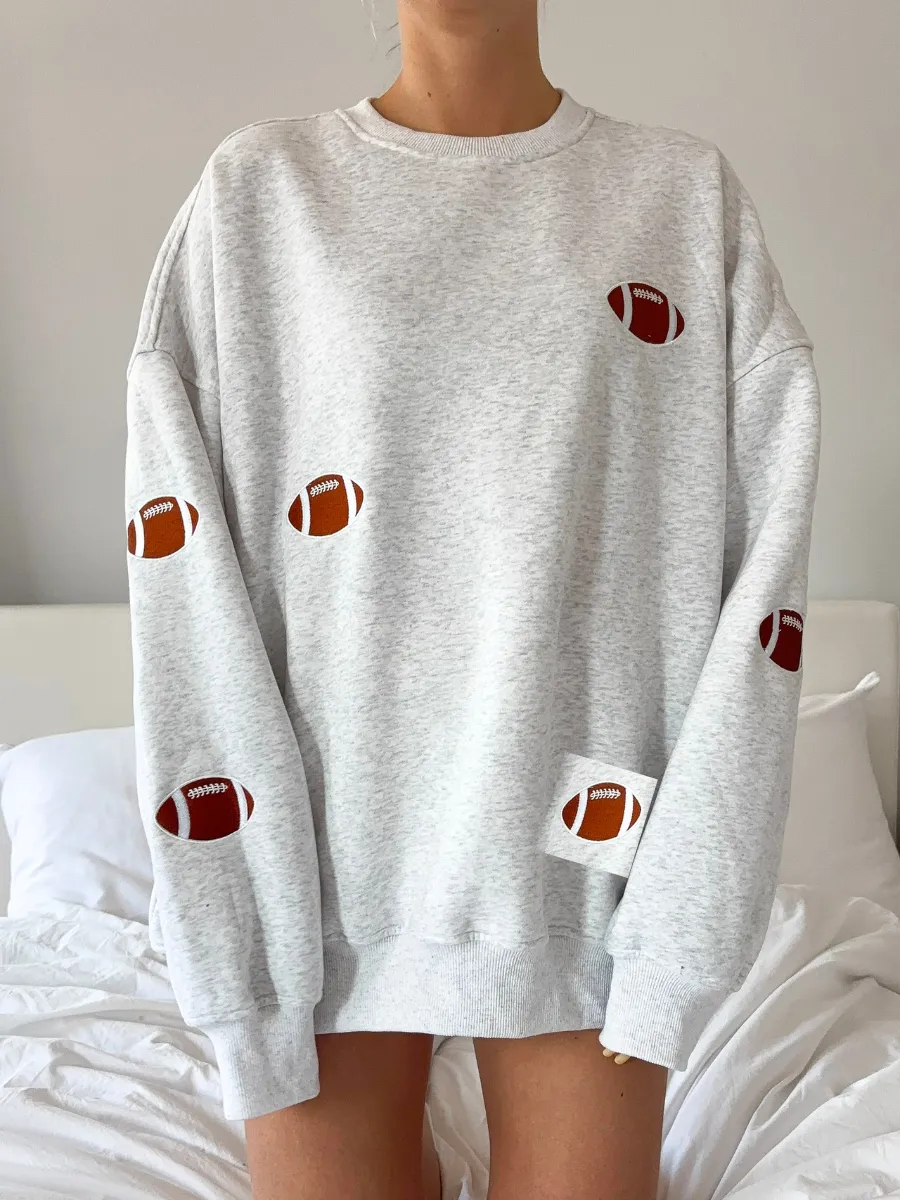 Football Embroidered Sweatshirt sold by Sunkissed Coconut product image thumbnail 4