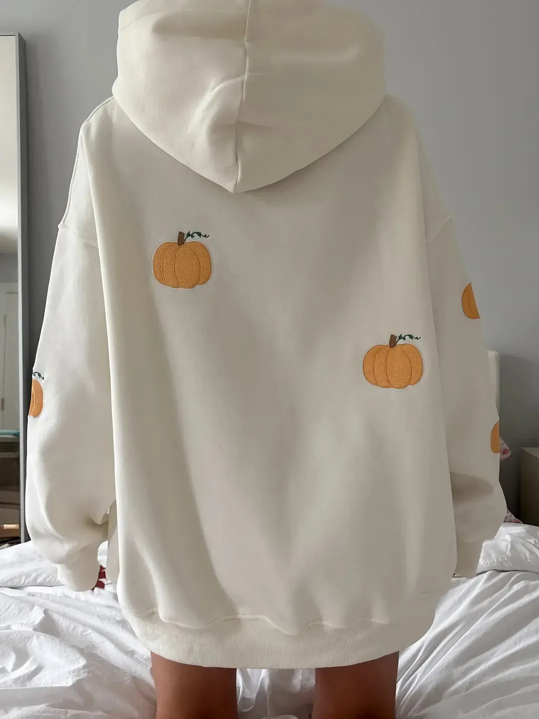 Pumpkins All Over Fall Embroider Hoodie sold by Sunkissed Coconut product image thumbnail 4