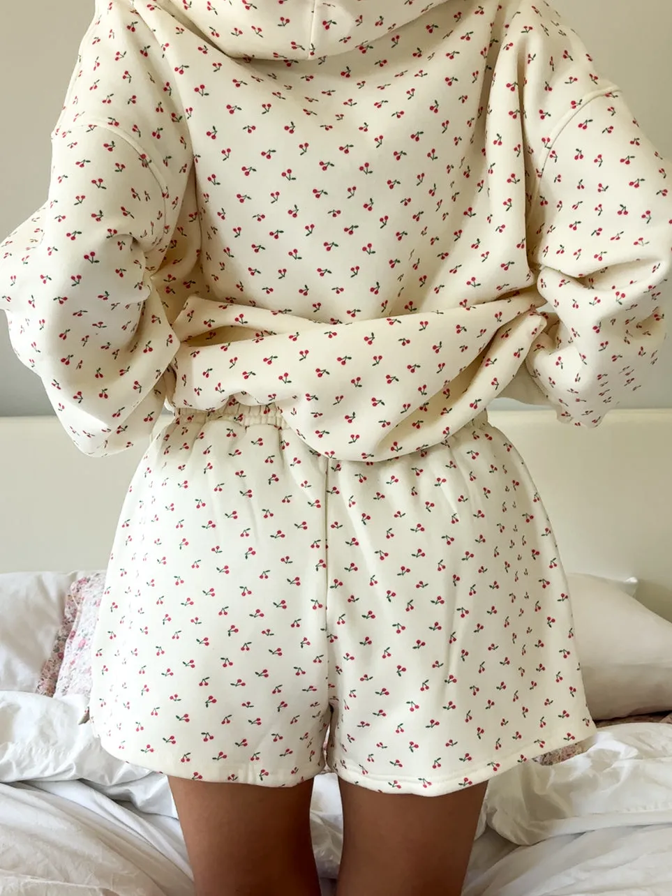 Blank Ivory Cherries All Over Shorts sold by Sunkissed Coconut product image thumbnail 2