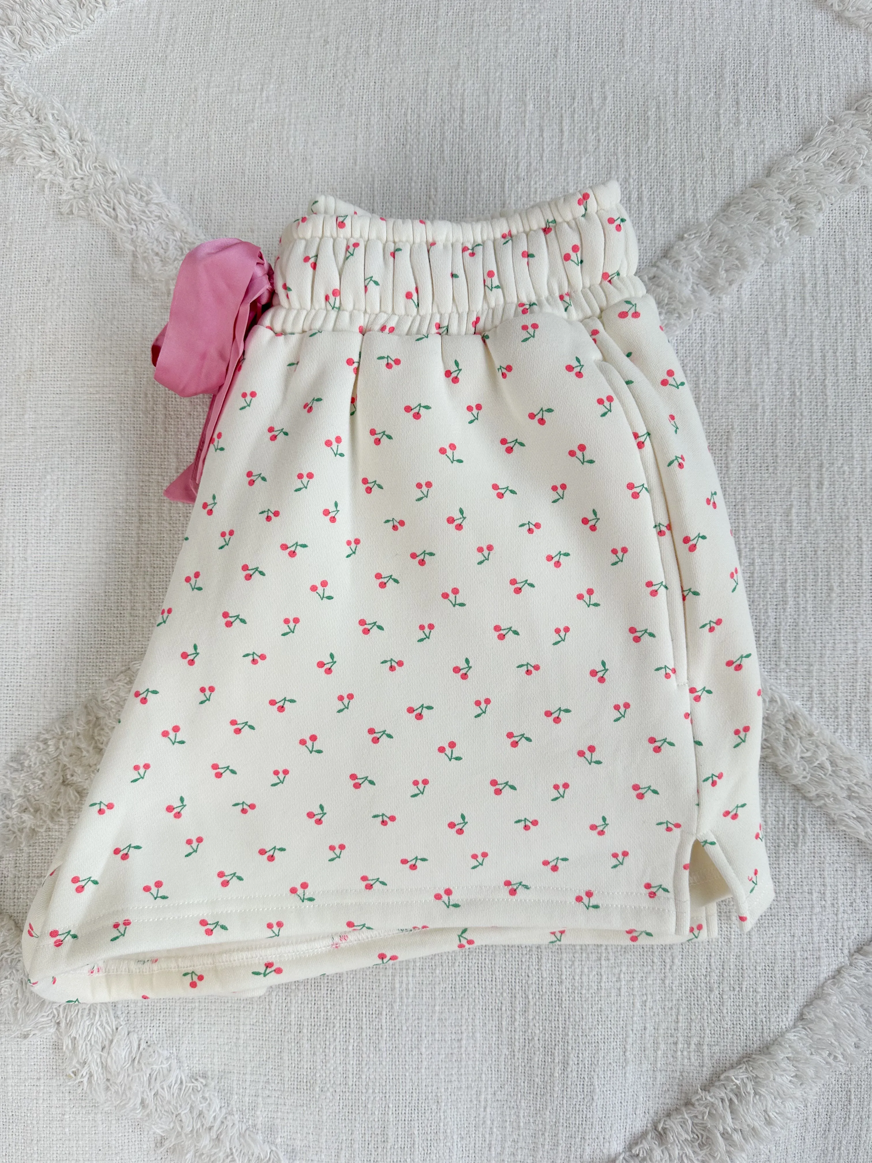 Blank Ivory Cherries All Over Shorts sold by Sunkissed Coconut product image thumbnail 4