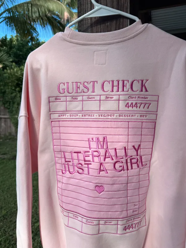I'm Literally Just A Girl Sweatshirt sold by Sunkissed Coconut