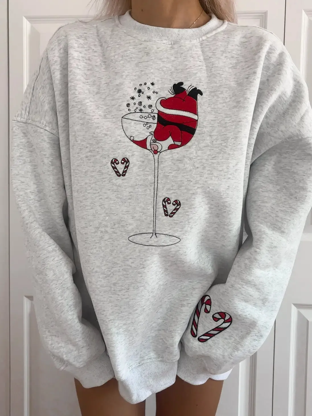 Tipsy Santa Christmas Embroidered Sweatshirt sold by Sunkissed Coconut product image thumbnail 5