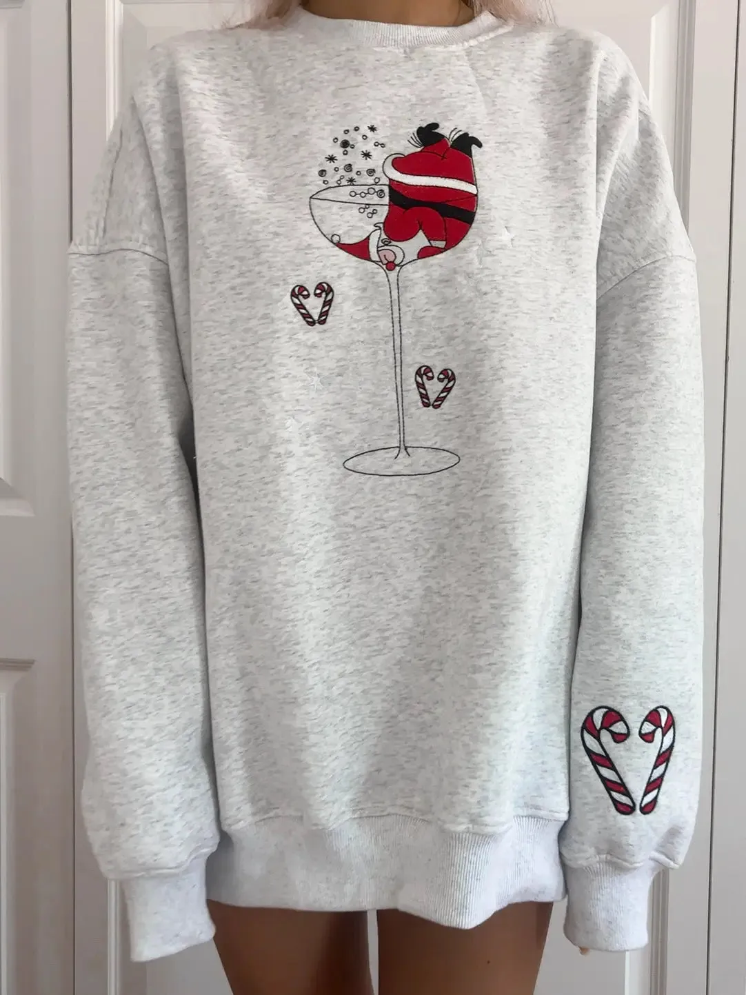 Tipsy Santa Christmas Embroidered Sweatshirt sold by Sunkissed Coconut product image thumbnail 4