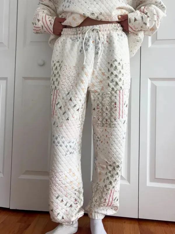 Christmas Holiday Quilted Joggers sold by Sunkissed Coconut