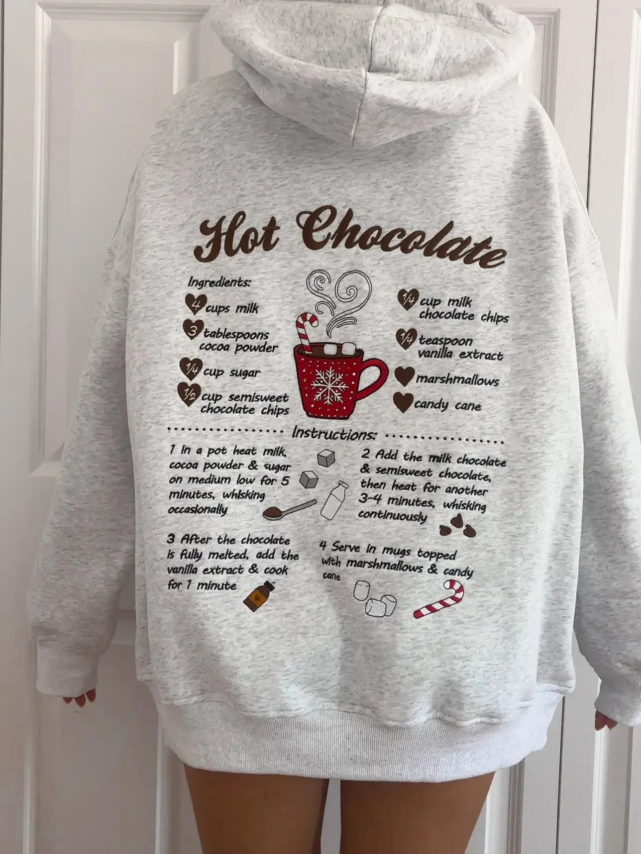 Hot Chocolate Recipe Christmas Embroider Hoodie sold by Sunkissed Coconut