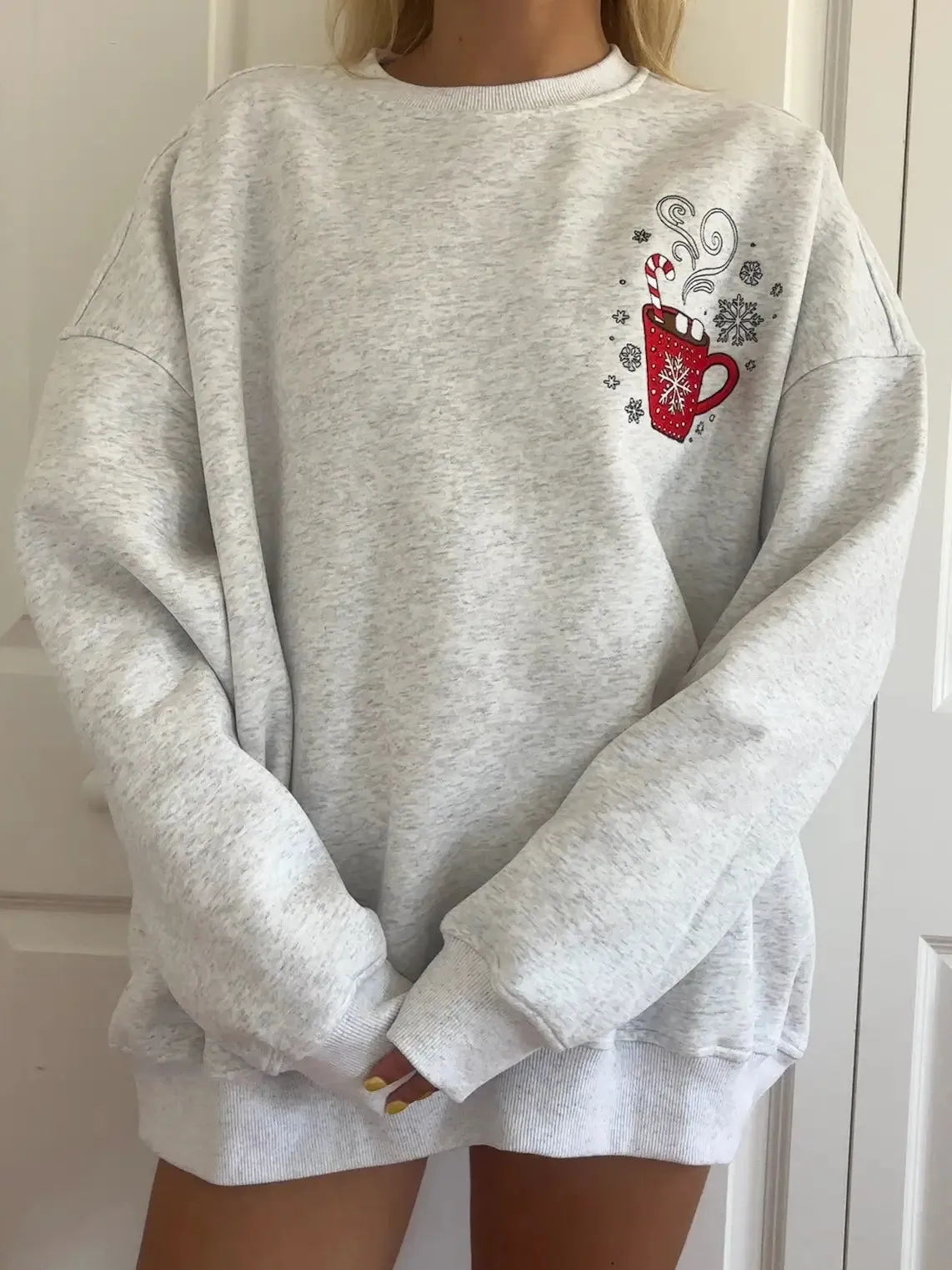 Hot Chocolate Recipe Christmas Embroider Sweatshirt sold by Sunkissed Coconut product image thumbnail 2