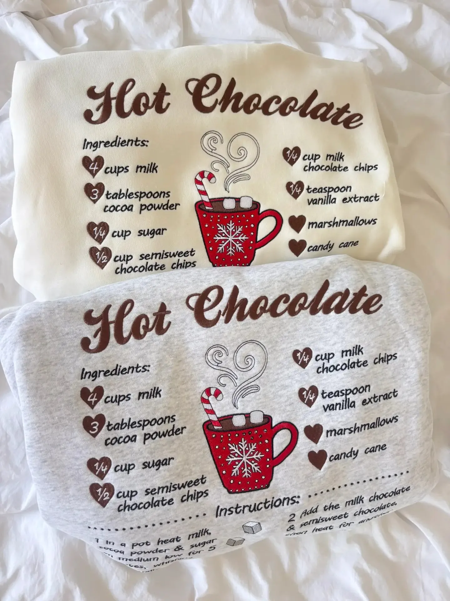 Hot Chocolate Recipe Christmas Embroider Hoodie sold by Sunkissed Coconut product image thumbnail 4