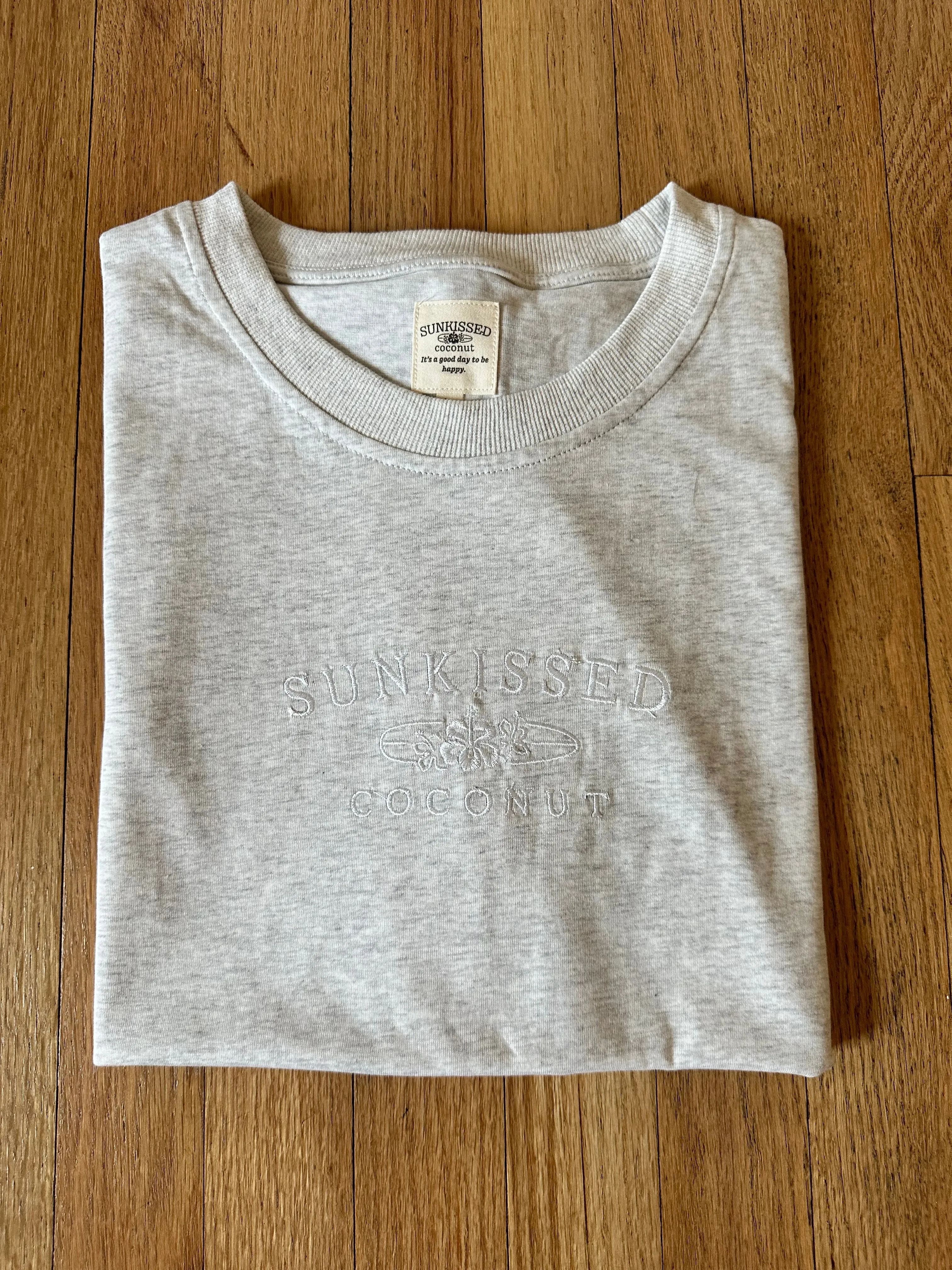 🎁 Pearl Grey Basic Watercolor Embroider Tee (100% off) sold by Sunkissed Coconut product image thumbnail 2