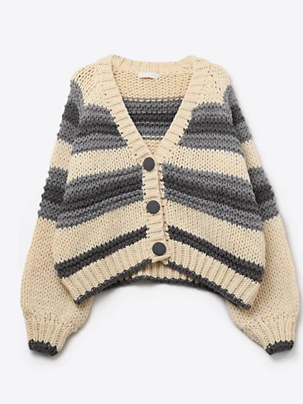 Chunky Blue Button Up Cardigan Sweater sold by Sunkissed Coconut