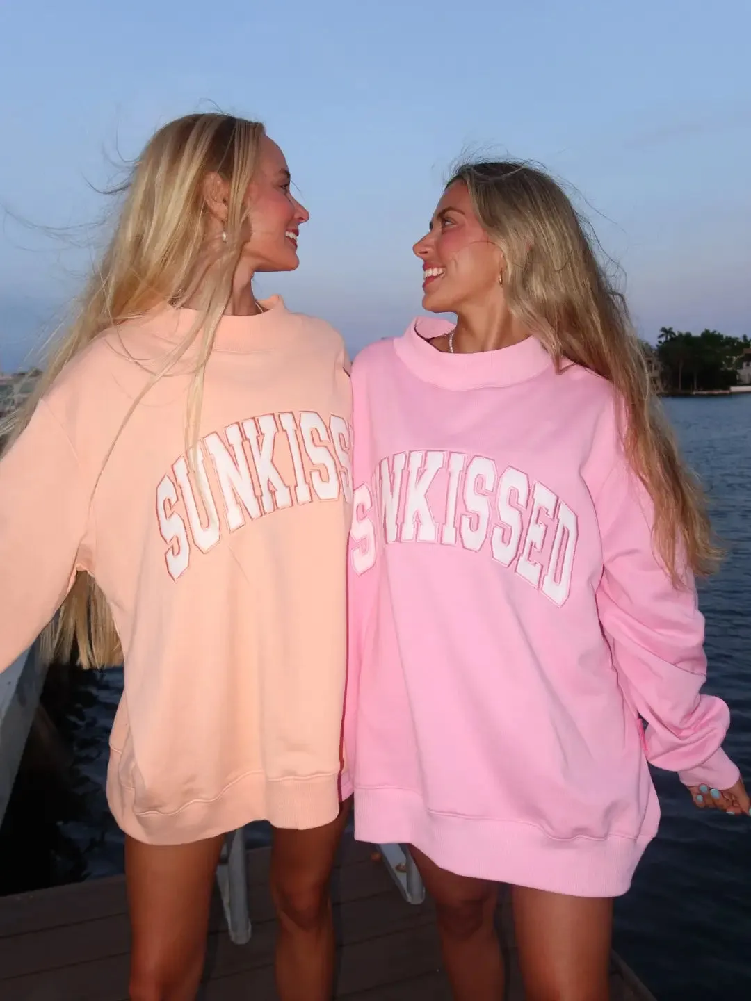Papaya Orange Sunkissed Collegiate Embroider Oversized Mockneck Sweatshirt sold by Sunkissed Coconut product image thumbnail 5
