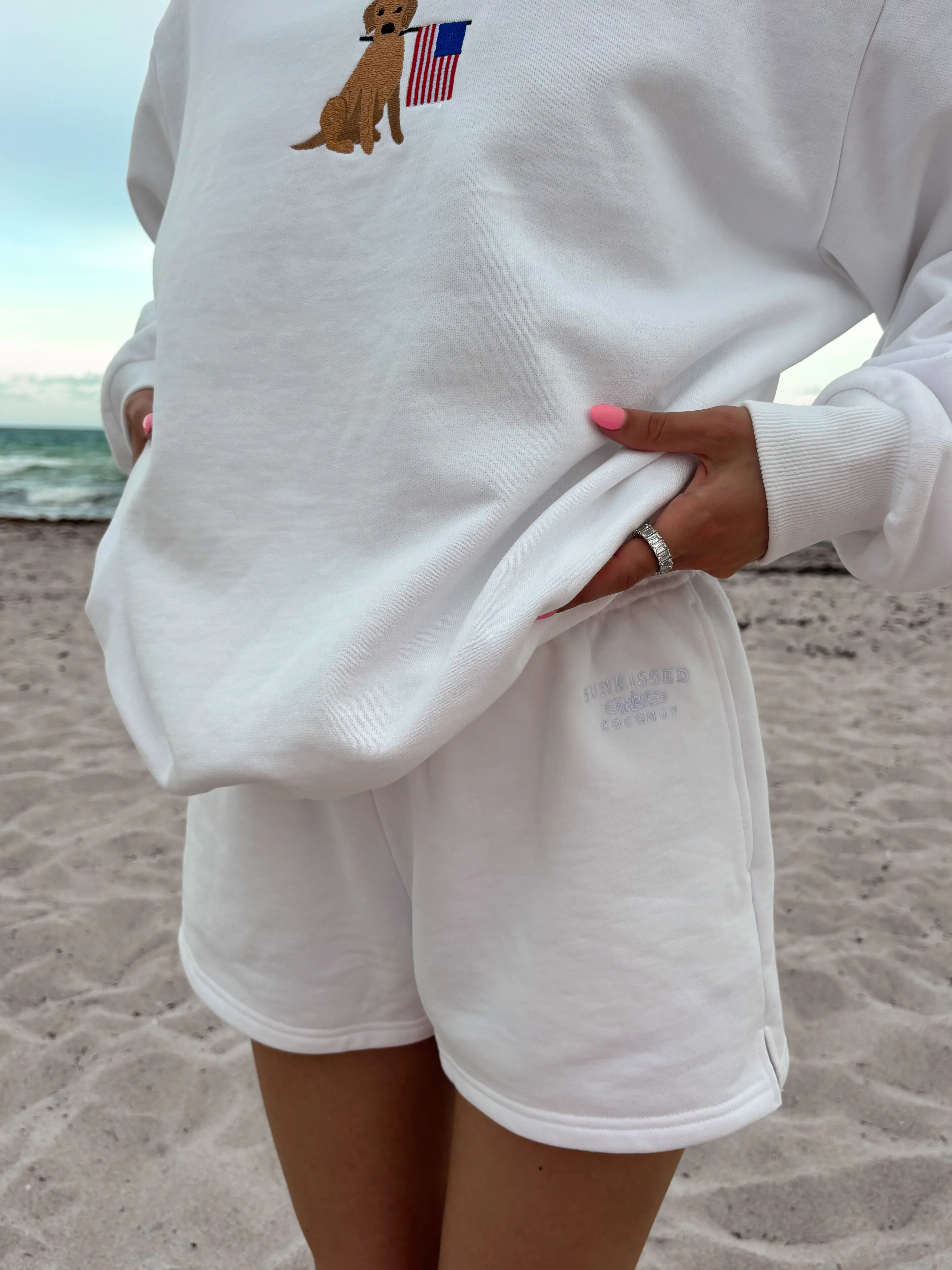 White American Flag Dog Mockneck Sweatshirt 100% Cotton sold by Sunkissed Coconut product image thumbnail 4