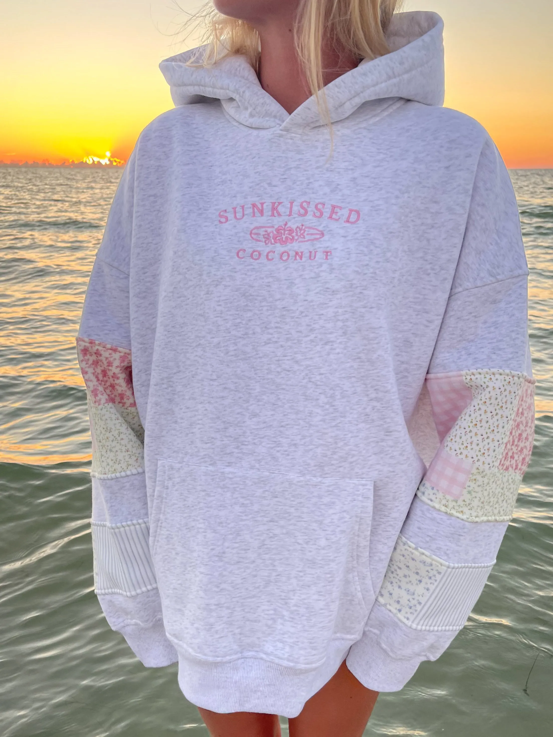 Sunkissedcoconut Quilted Pastel Embroidered Hoodie sold by Sunkissed Coconut product image thumbnail 2