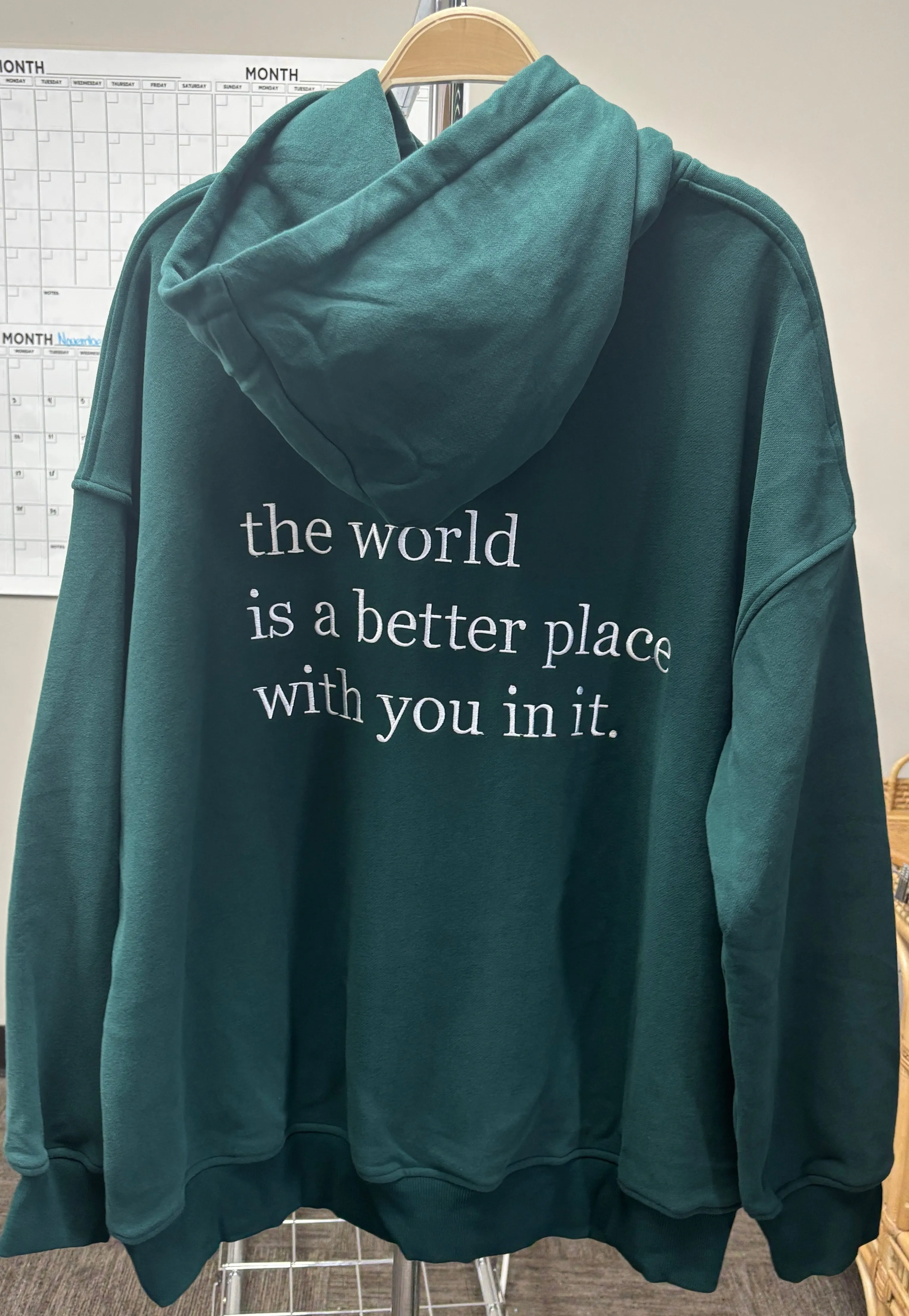 The World Is A Better Place With You In It Embroider Hoodie sold by Sunkissed Coconut product image thumbnail 4