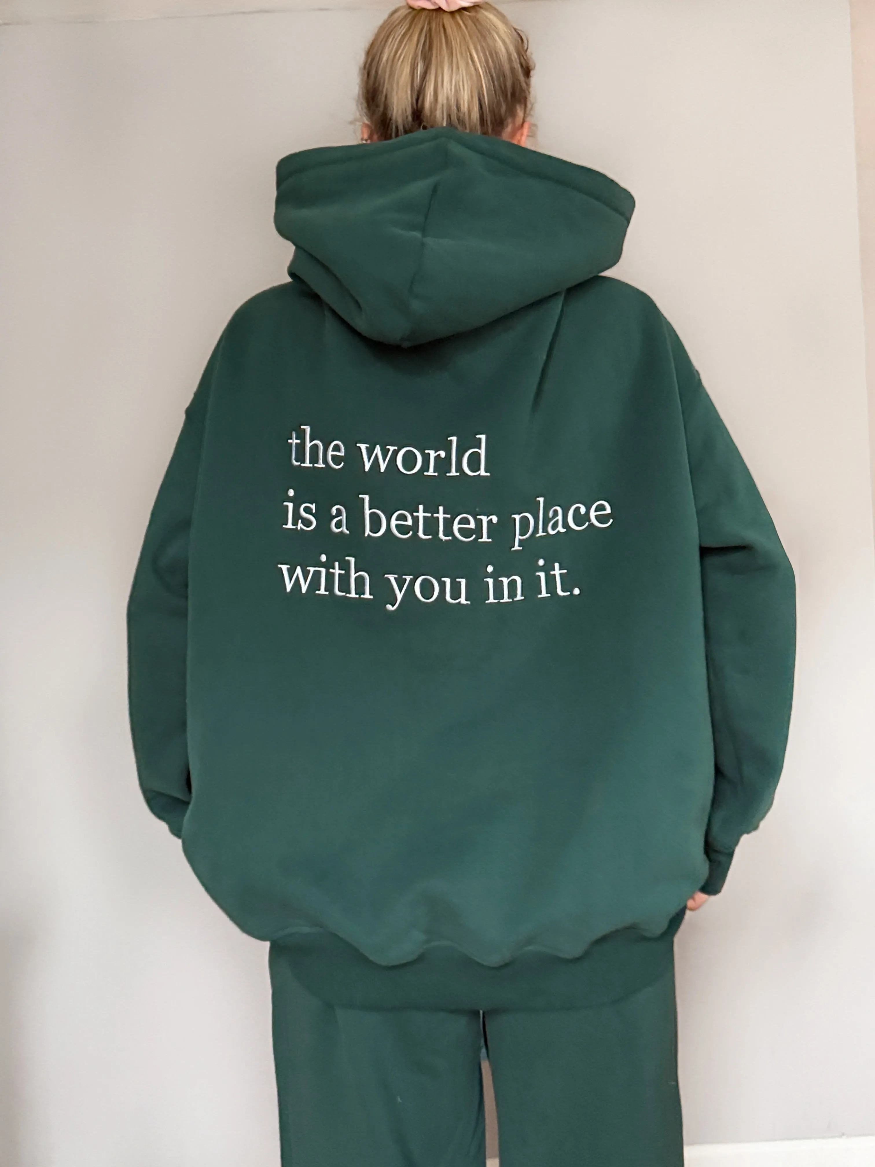 The World Is A Better Place With You In It Embroider Hoodie sold by Sunkissed Coconut