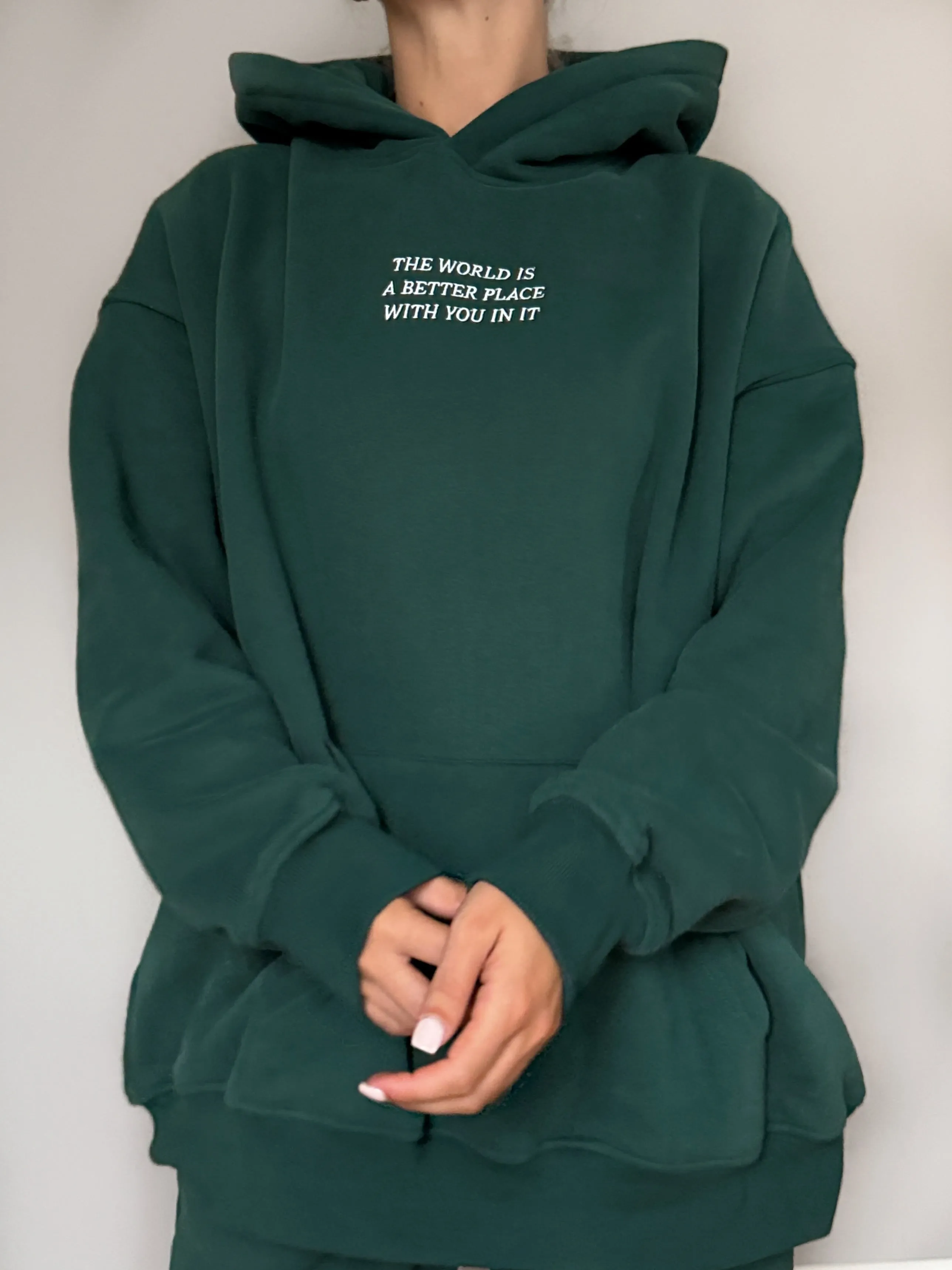 The World Is A Better Place With You In It Embroider Hoodie sold by Sunkissed Coconut product image thumbnail 3