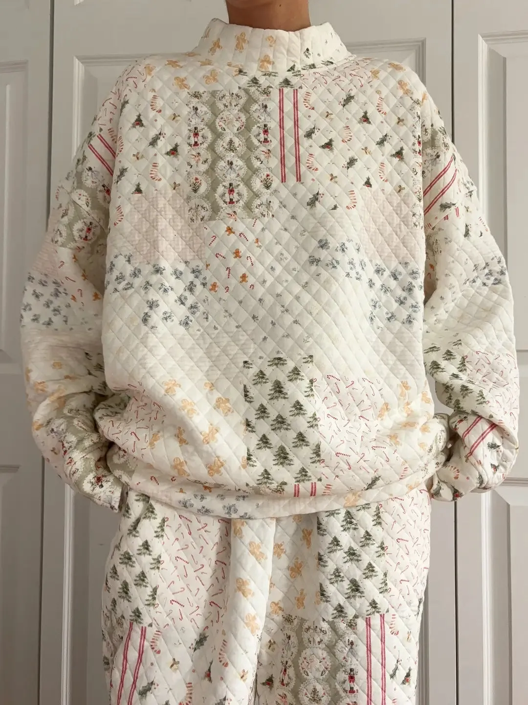 Christmas Holiday Quilted Mockneck Sweatshirt sold by Sunkissed Coconut product image thumbnail 4