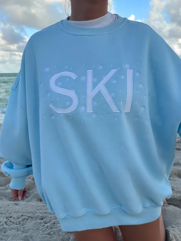 🎁 Icy Blue Ski Snowflake Sweatshirt (100% off) sold by Sunkissed Coconut