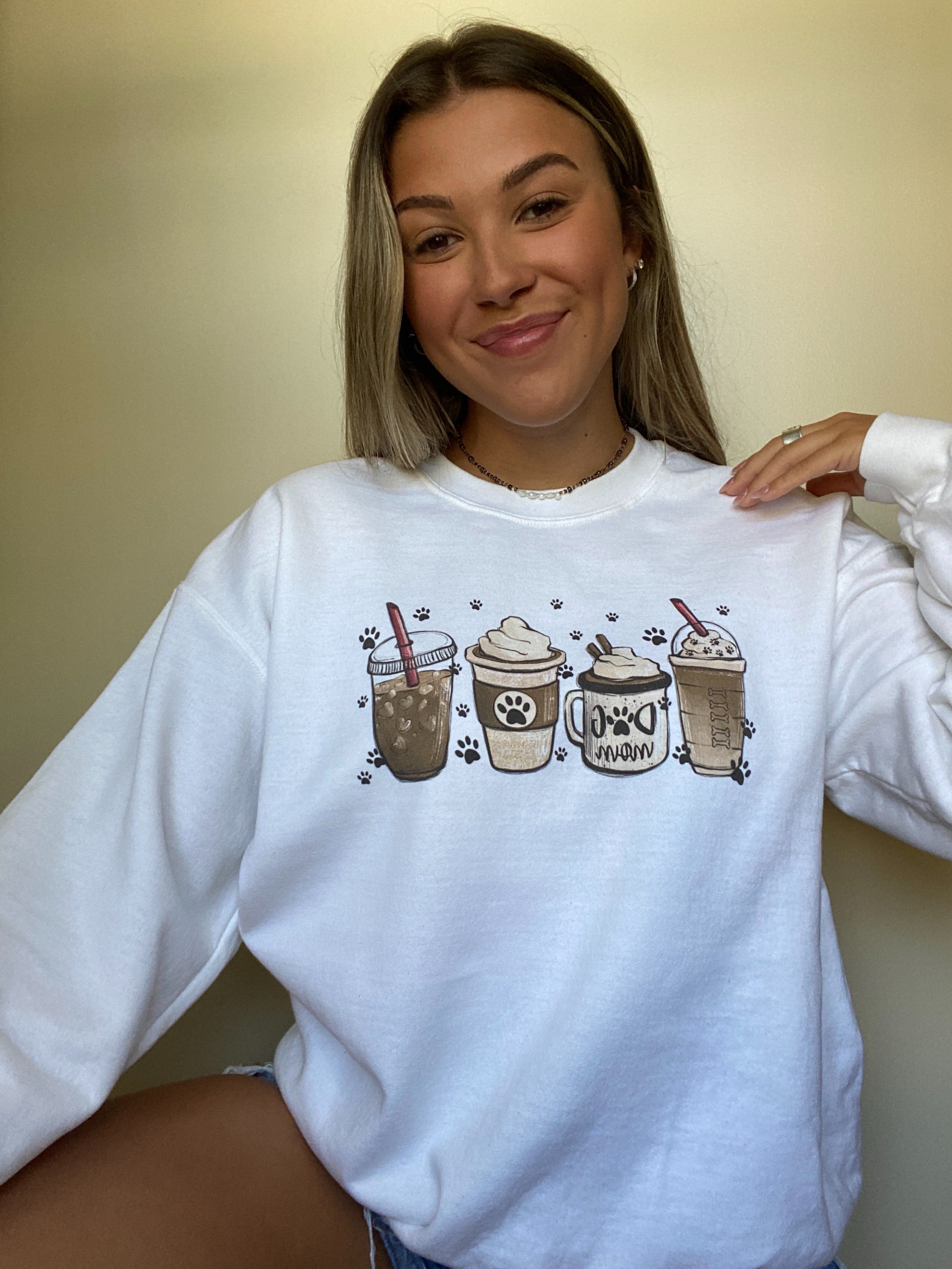 Dog Mom Coffee Sweatshirt sold by Sunkissed Coconut