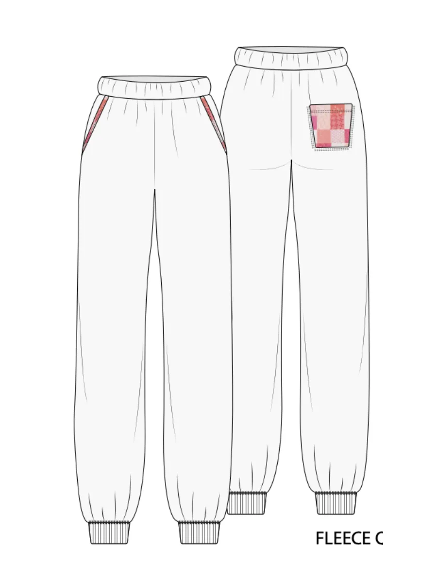 Pearl Grey Gemma Patchwork Quilted Jogger Sweatpants sold by Sunkissed Coconut product image thumbnail 4