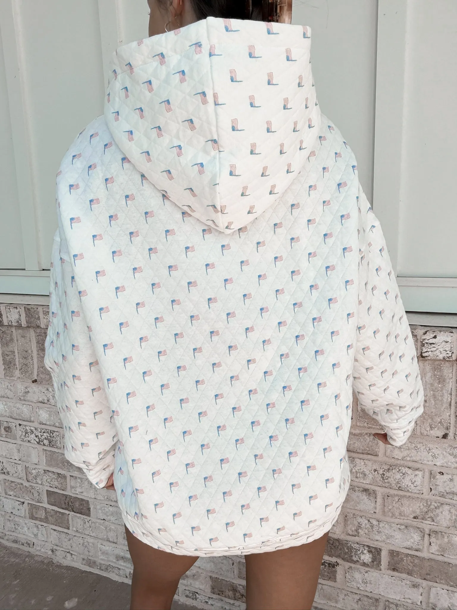 American Flag Quilted Hoodie sold by Sunkissed Coconut product image thumbnail 3