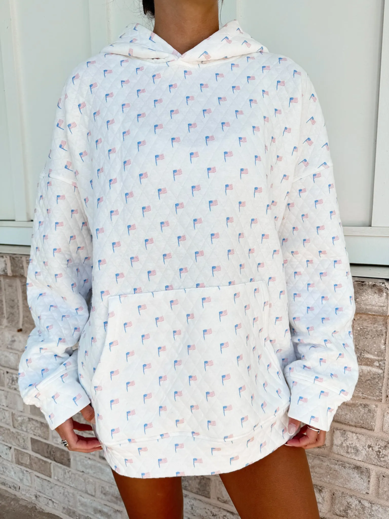 American Flag Quilted Hoodie sold by Sunkissed Coconut product image thumbnail 2