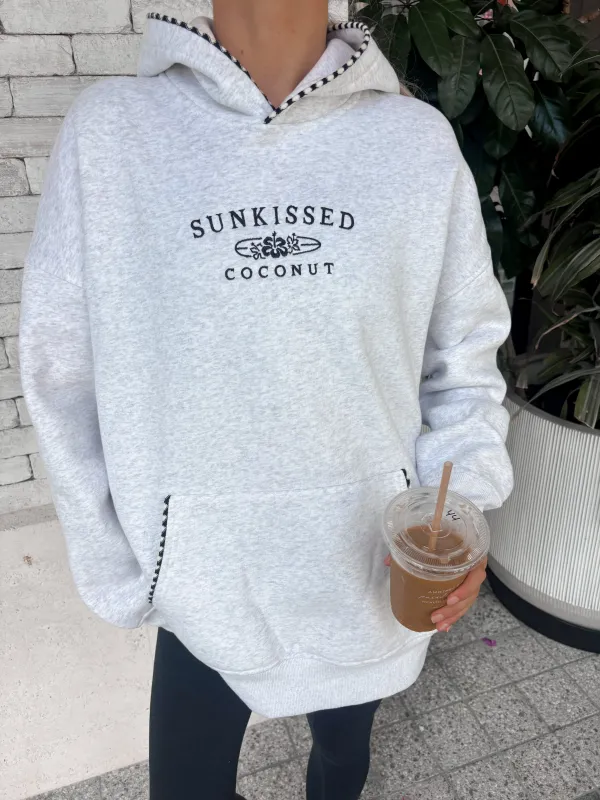 Pearl Grey Lexi Stitched Sunkissedcoconut Hoodie made by Sunkissed Coconut