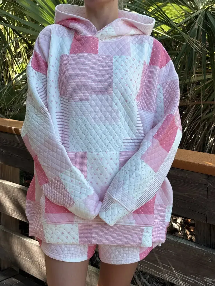 Margo Quilted Patchwork Hoodie sold by Sunkissed Coconut product image thumbnail 3