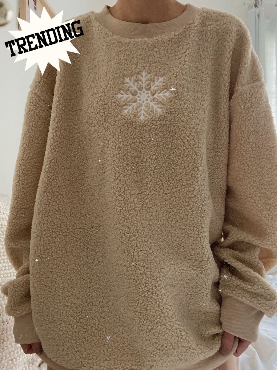 Snowflake Sherpa Knit Sweatshirt sold by Sunkissed Coconut