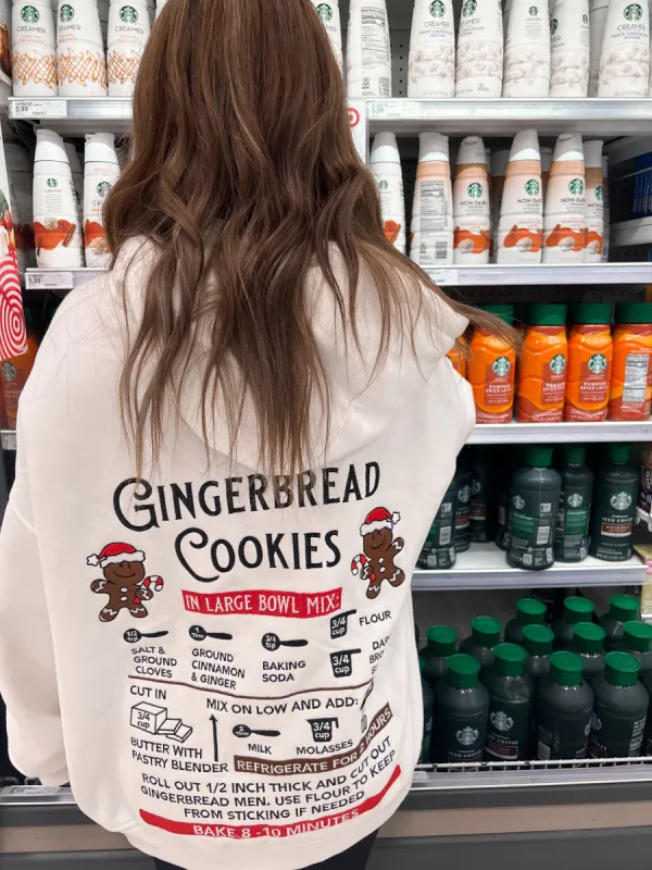 Ivory Gingerbread Recipe Christmas Embroider Hoodie sold by Sunkissed Coconut