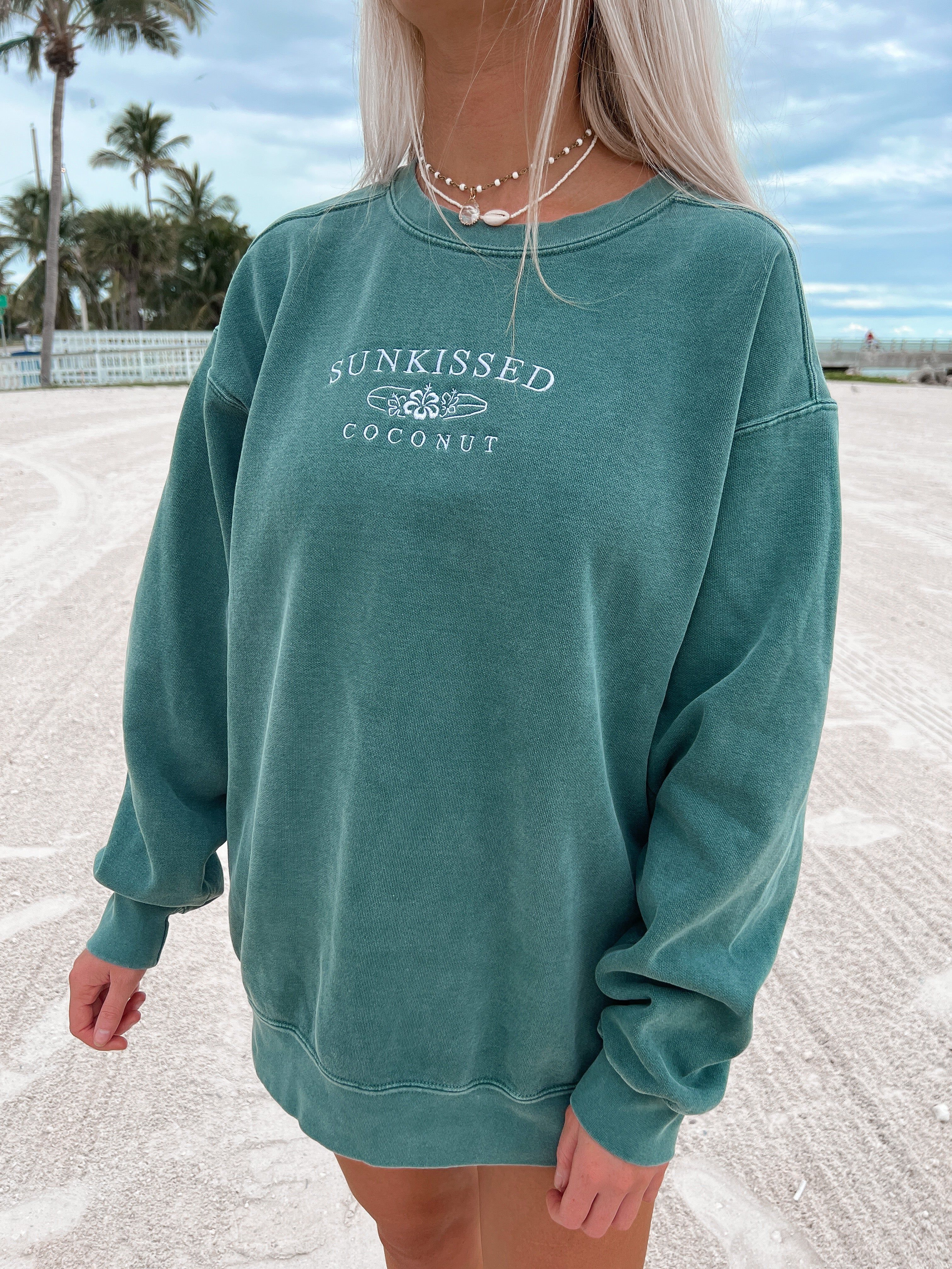 Comfort Colors Embroider Sunkissedcoconut Sweatshirt sold by Sunkissed Coconut product image thumbnail 2