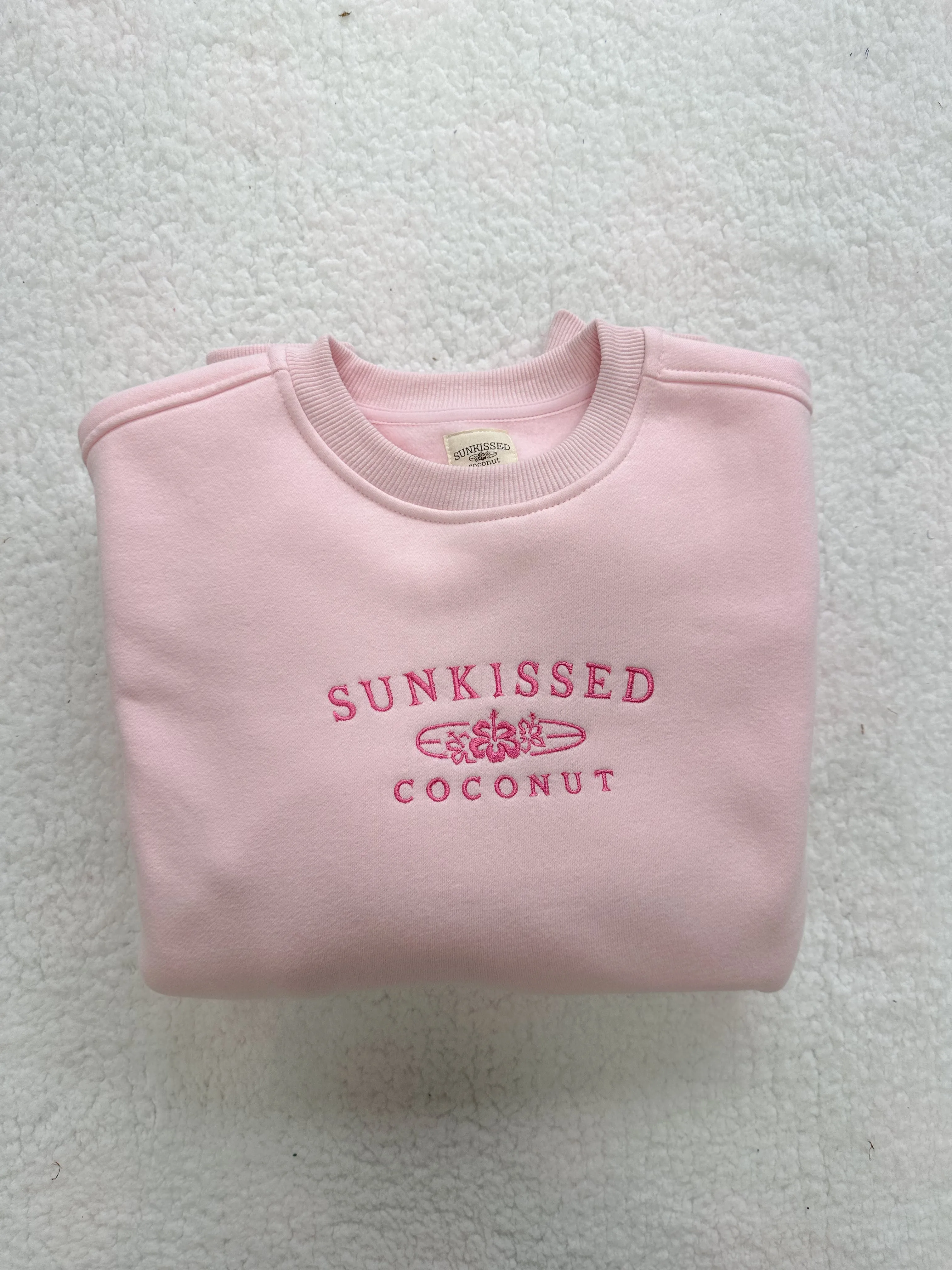 Tana Light Pink Embroider Sunkissedcoconut Sweatshirt sold by Sunkissed Coconut product image thumbnail 2