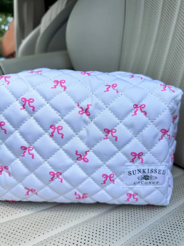 Large Coquette Ribbon Bow Handmade Travel Bag sold by Sunkissed Coconut