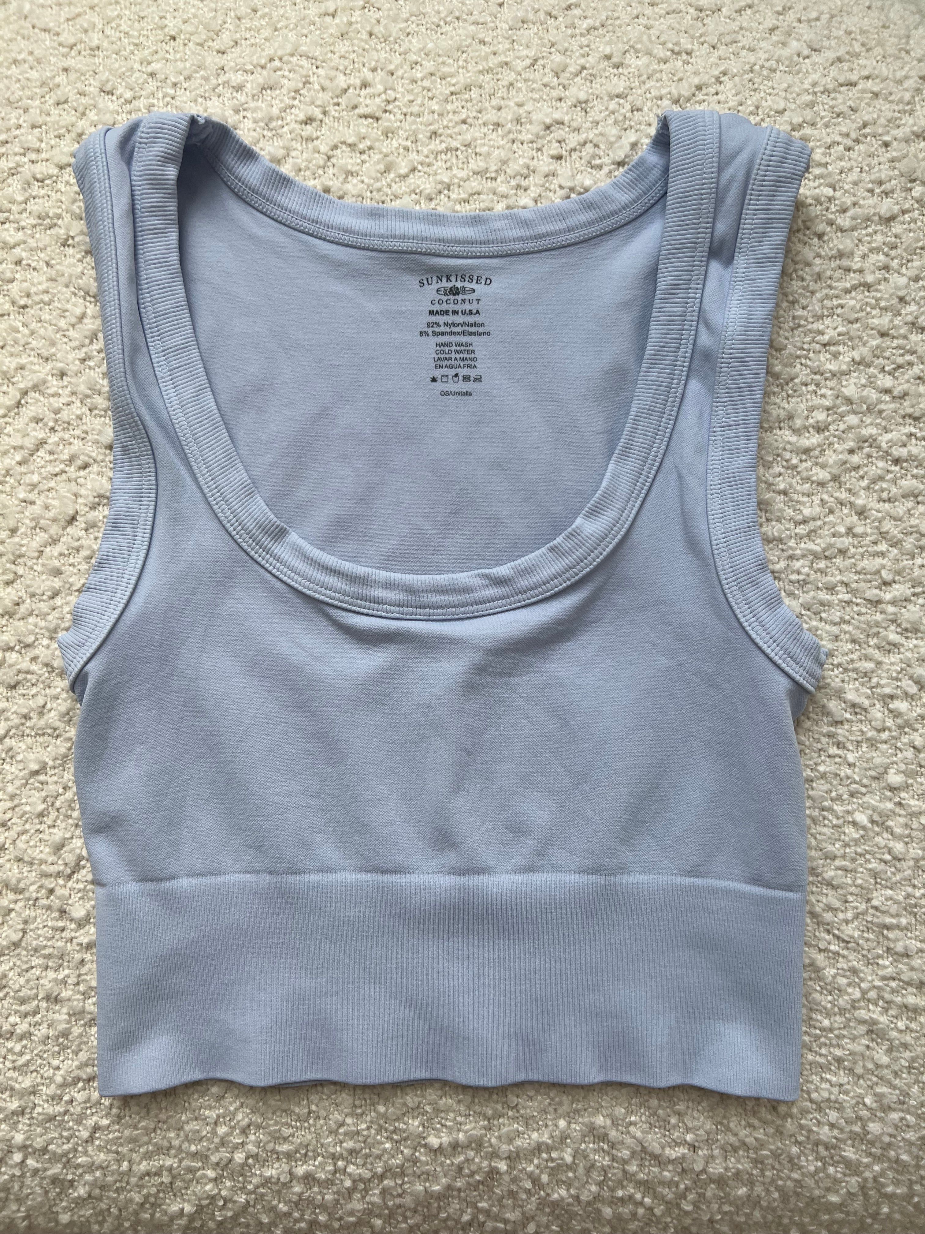 Be Ready Scoop Neck Essential Tank Top Ice Blue sold by Sunkissed Coconut