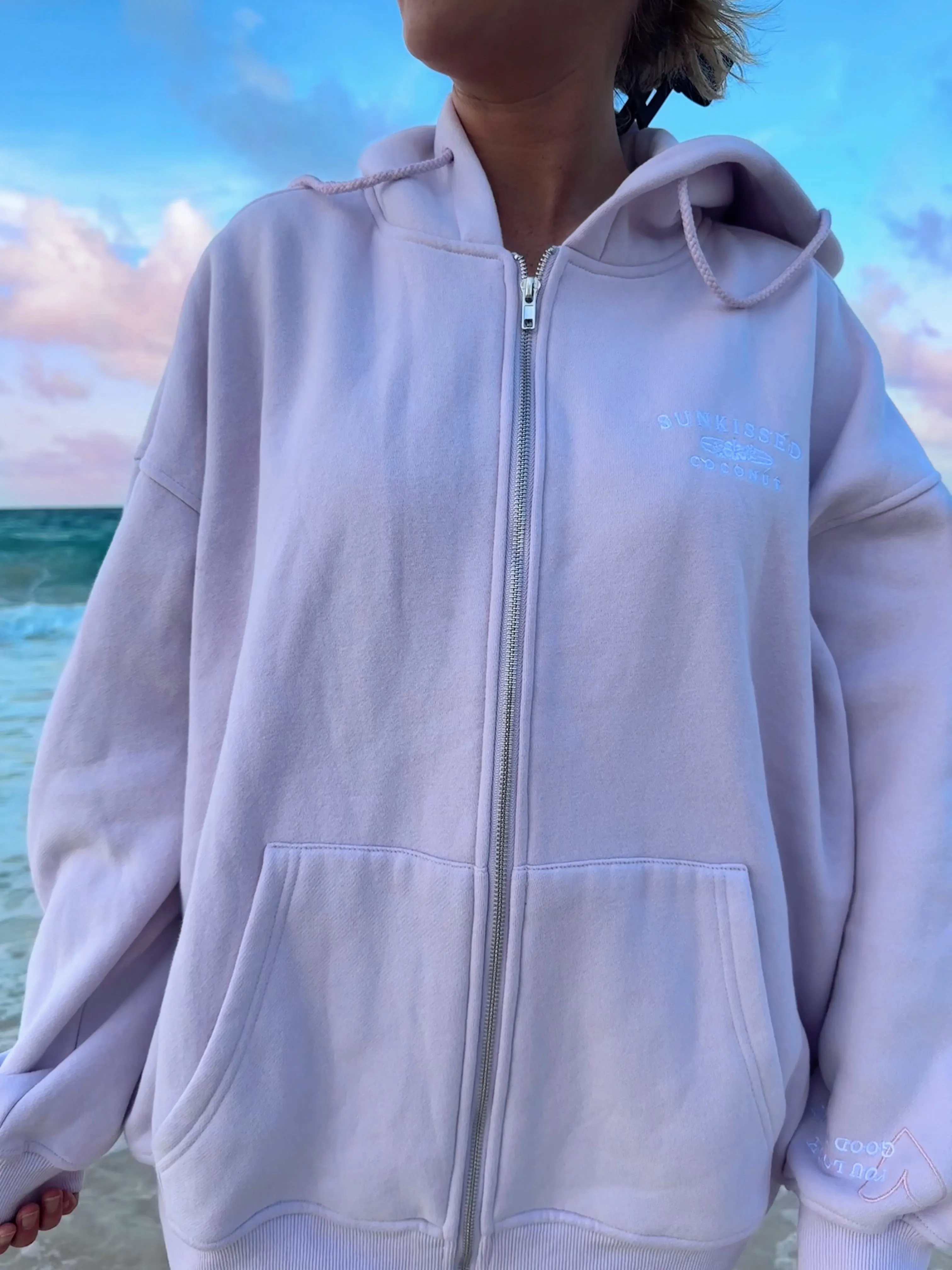LAVENDER SUNKISSEDCOCONUT ZIP-UP HOODIE sold by Sunkissed Coconut