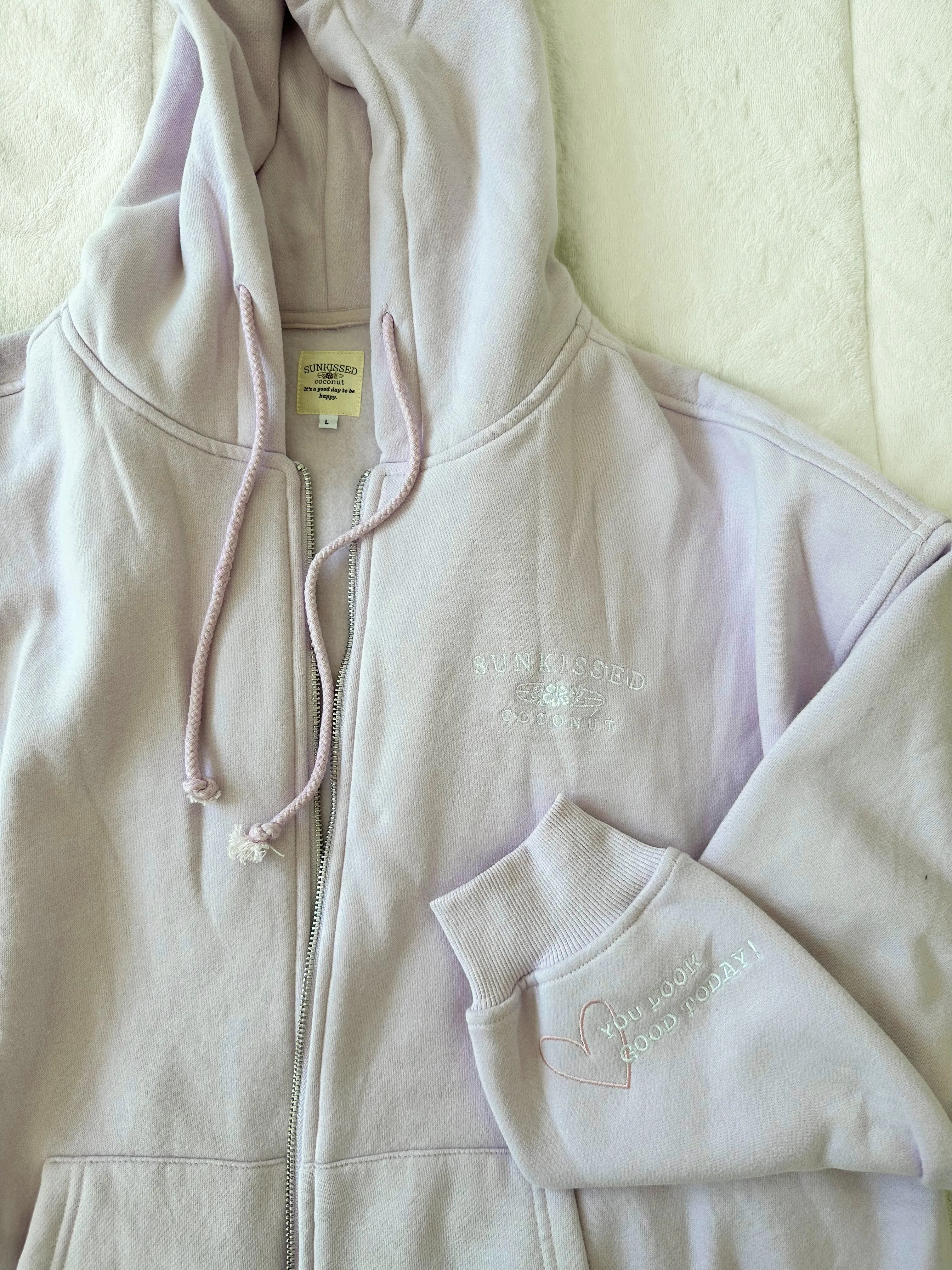 LAVENDER SUNKISSEDCOCONUT ZIP-UP HOODIE sold by Sunkissed Coconut product image thumbnail 4