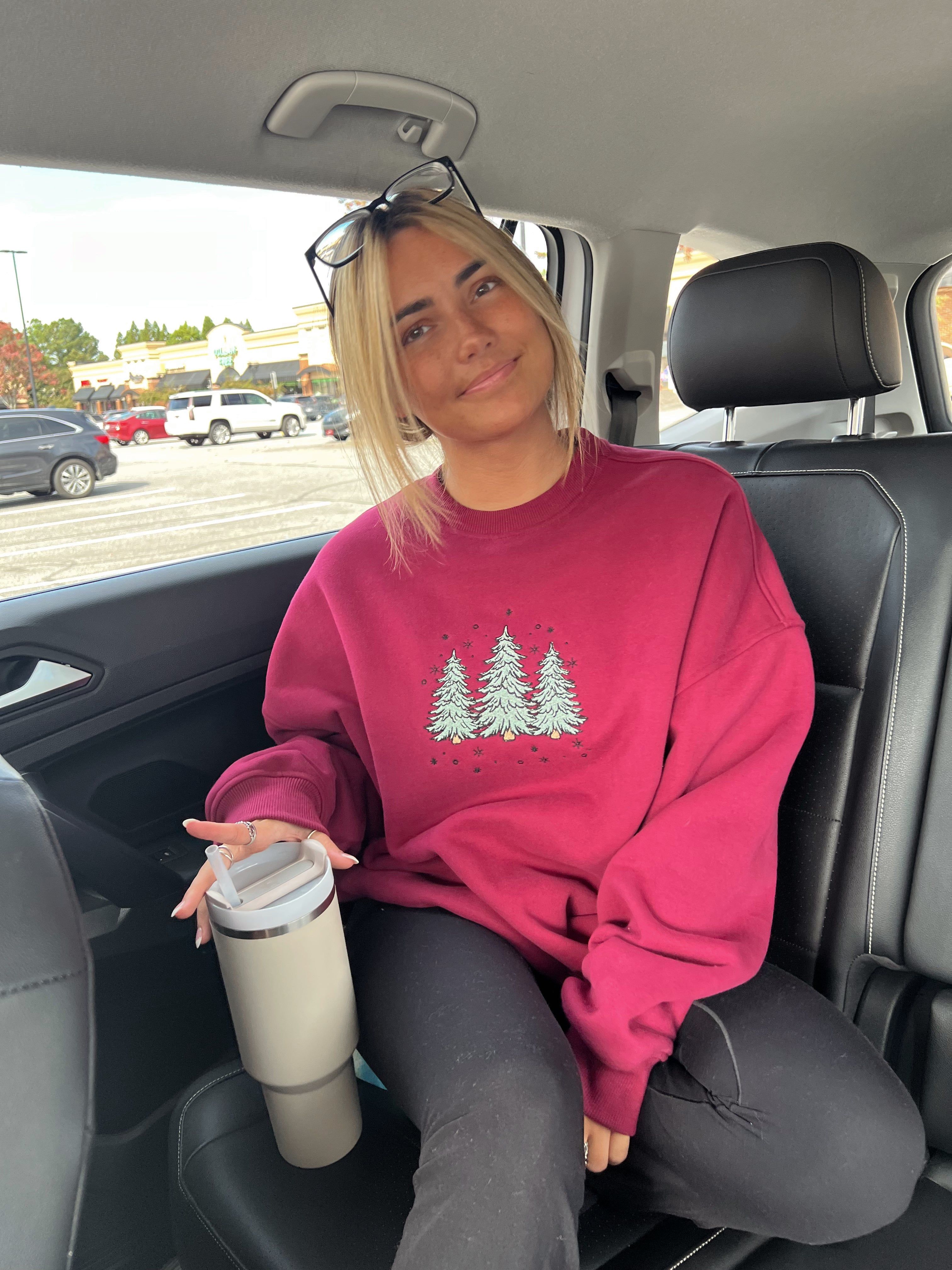 Vintage Red Christmas Tree Embroider Sweatshirt sold by Sunkissed Coconut product image thumbnail 5