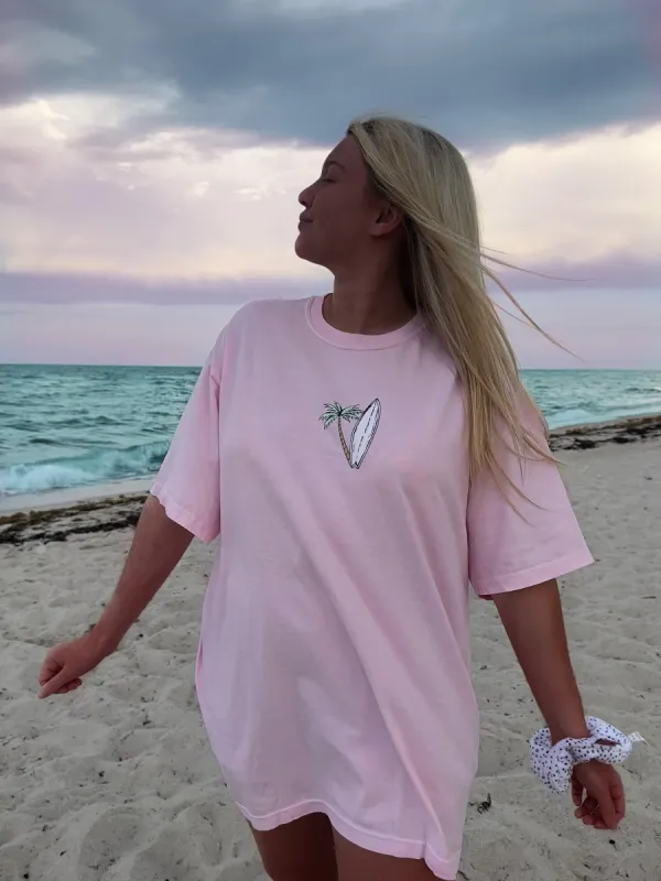 Surfboard Outerbanks Comfort Colors Tee sold by Sunkissed Coconut